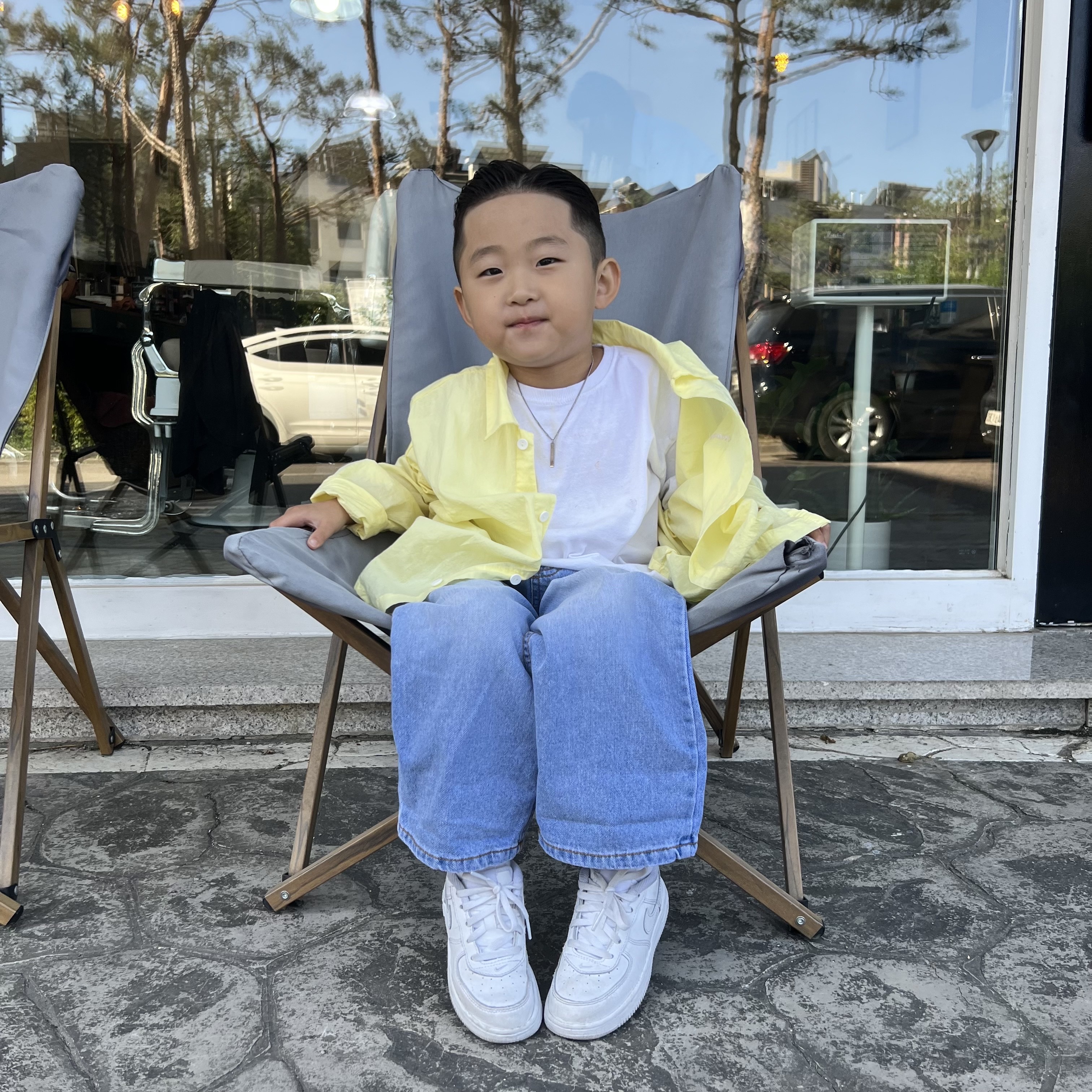 (PS) Nike Force 1 LE Triple White 착용 스타일 - 3