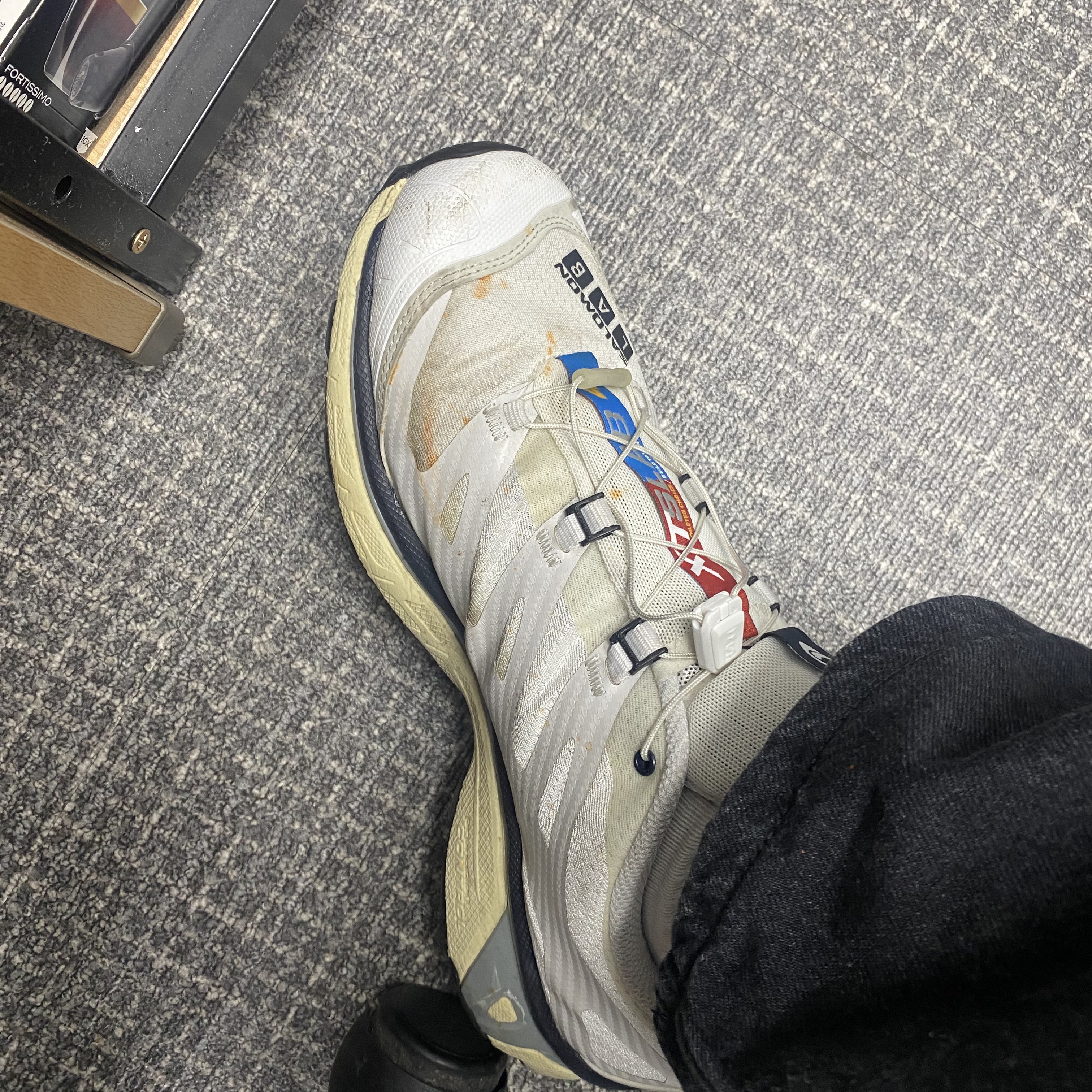Salomon XT-4 White Lunar Rock 착용 스타일