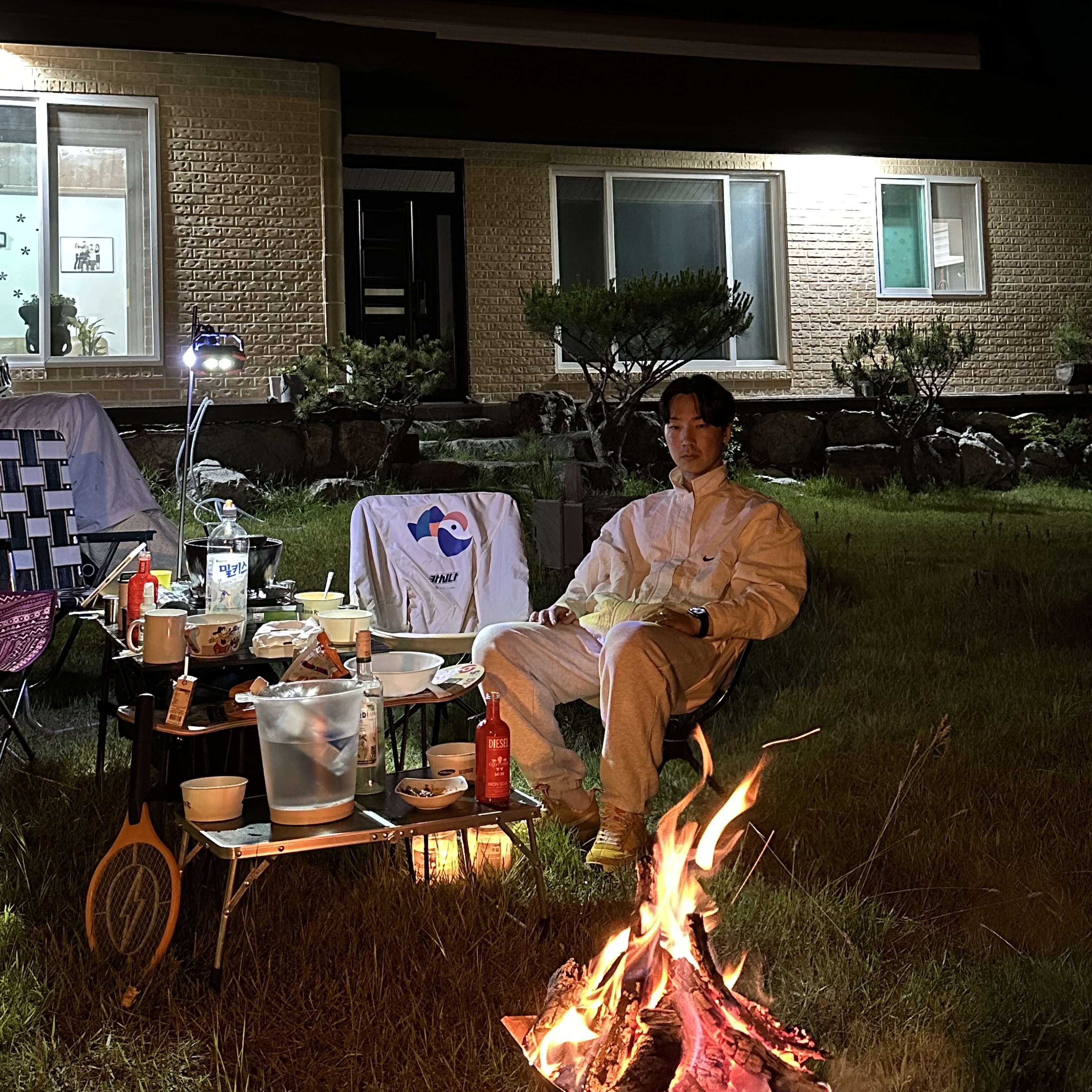 Helinox x Kasina Chair Cover Won-Ang Male, Helinox x Kasina Chair Cover Won-Ang Female 착용 스타일