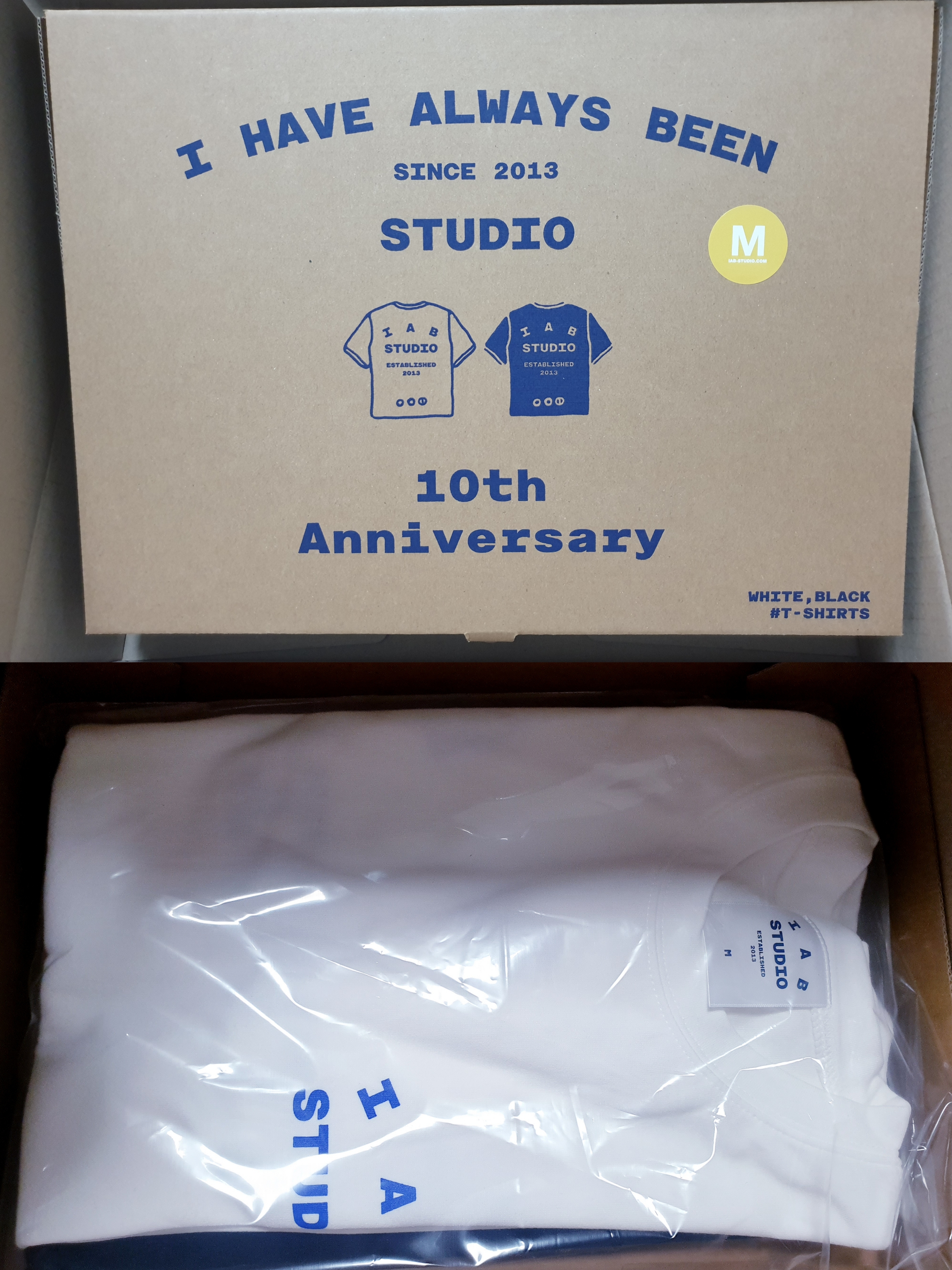 IAB Studio 10th Anniversary T-Shirts Pack White & Black (2 Pack) 착용 스타일