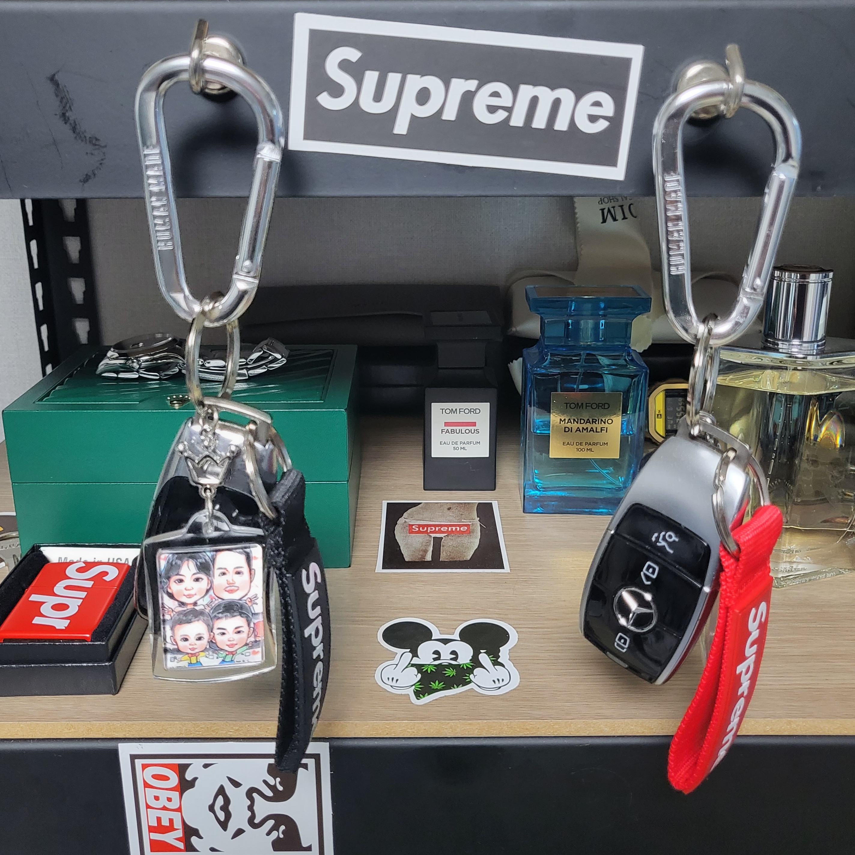 Human Made Carabiner 70mm Silver 착용 스타일