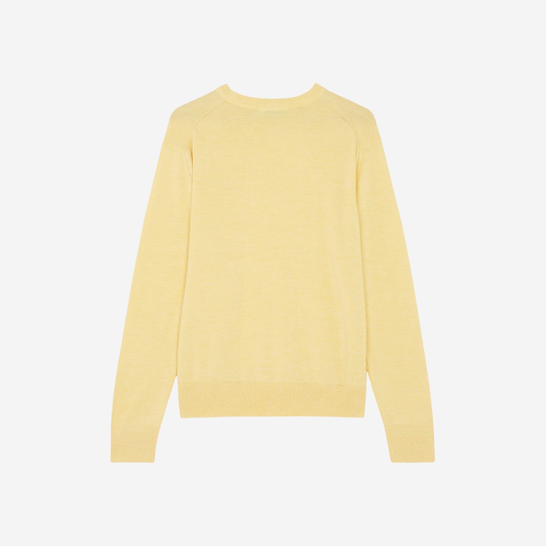 Maison Kitsune Fox Head Patch Regular R-Neck Pullover Knit Soft Yellow 상세 이미지 2