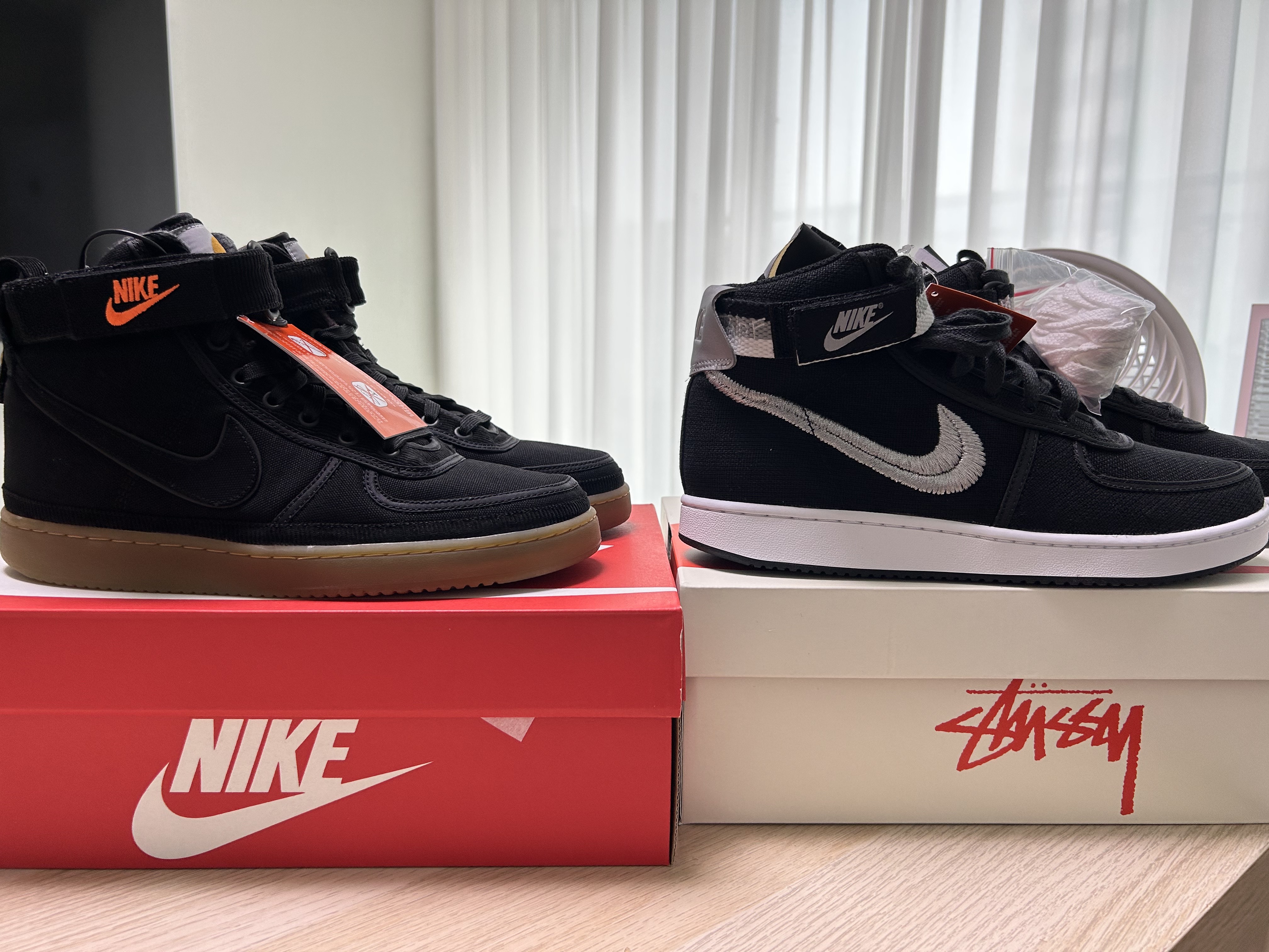 Nike x Carhartt WIP Vandal High Supreme Black, Nike x Stussy Vandal High Black 착용 스타일