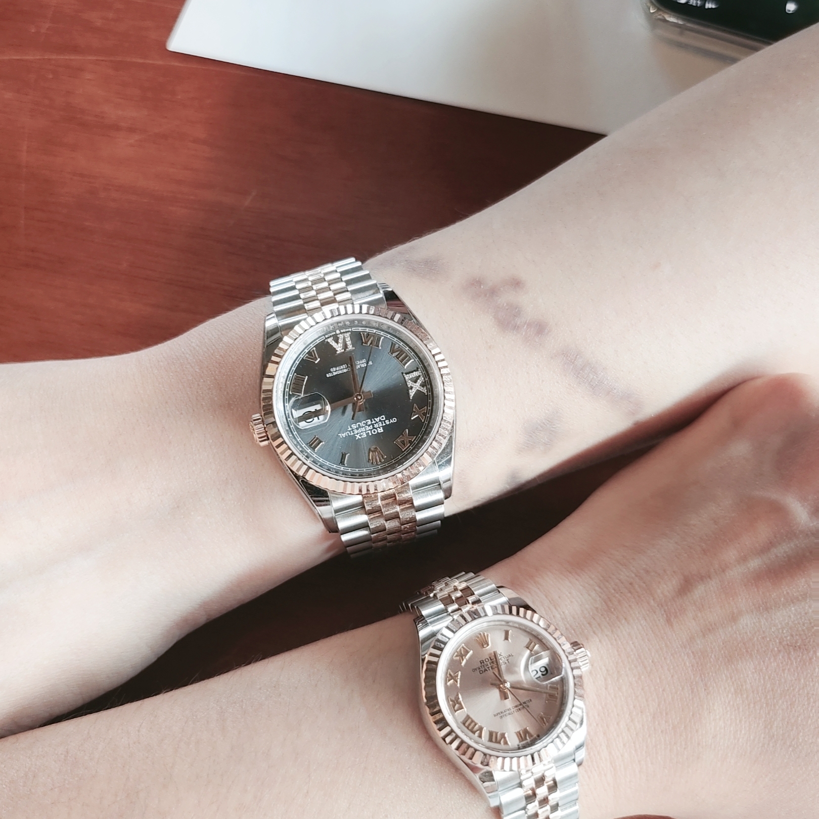 Rolex Lady-Datejust 28mm 279171 Rose Roman Jubilee 착용 스타일