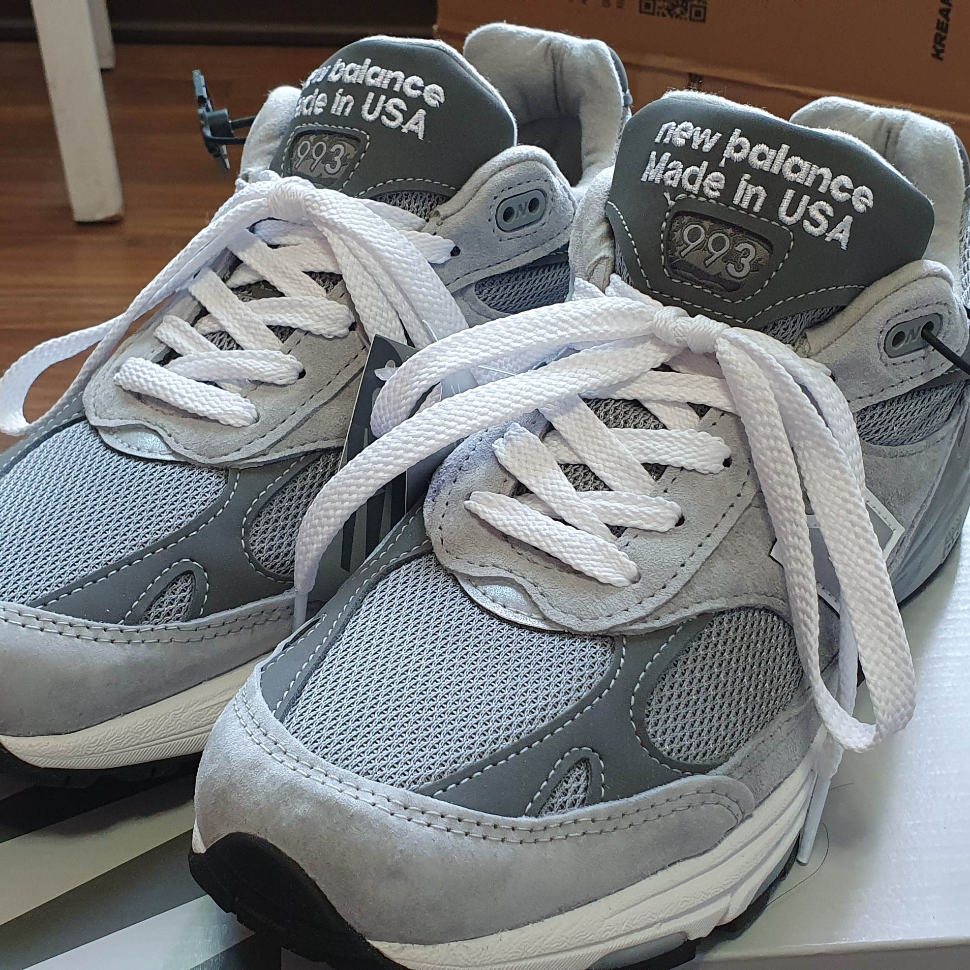 New Balance 993 Made in USA Grey - D Standard 착용 스타일 - 3