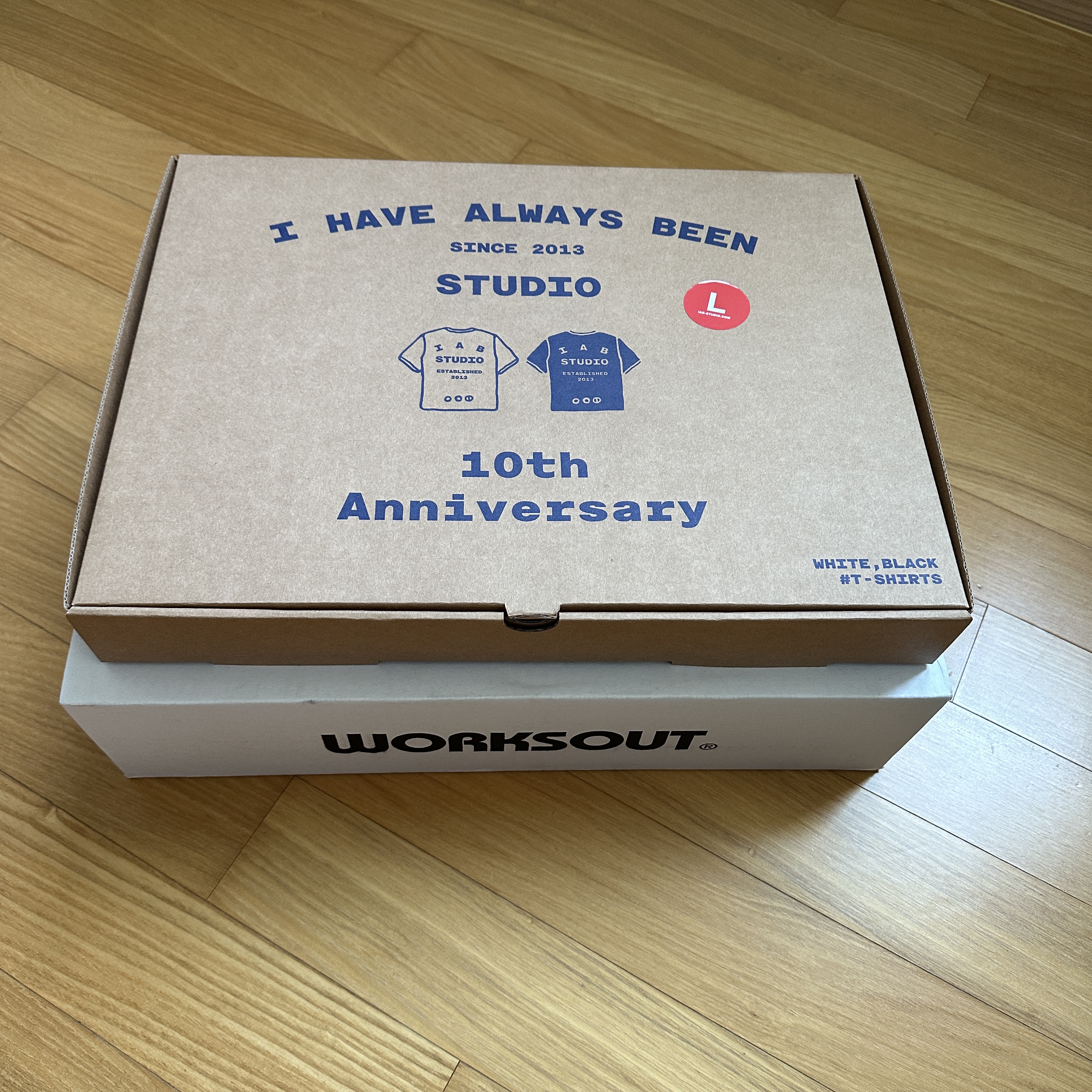 IAB Studio 10th Anniversary T-Shirts Pack White & Black (2 Pack) 착용 스타일