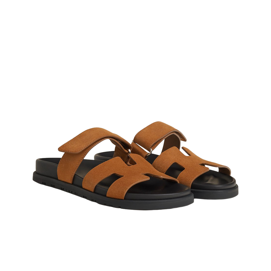(W) 에르메스 시프레 샌들 스웨이드 고트스킨 & 나뛰렐((W) Hermes Chypre Sandal Suede Goatskin & Naturel) - 2