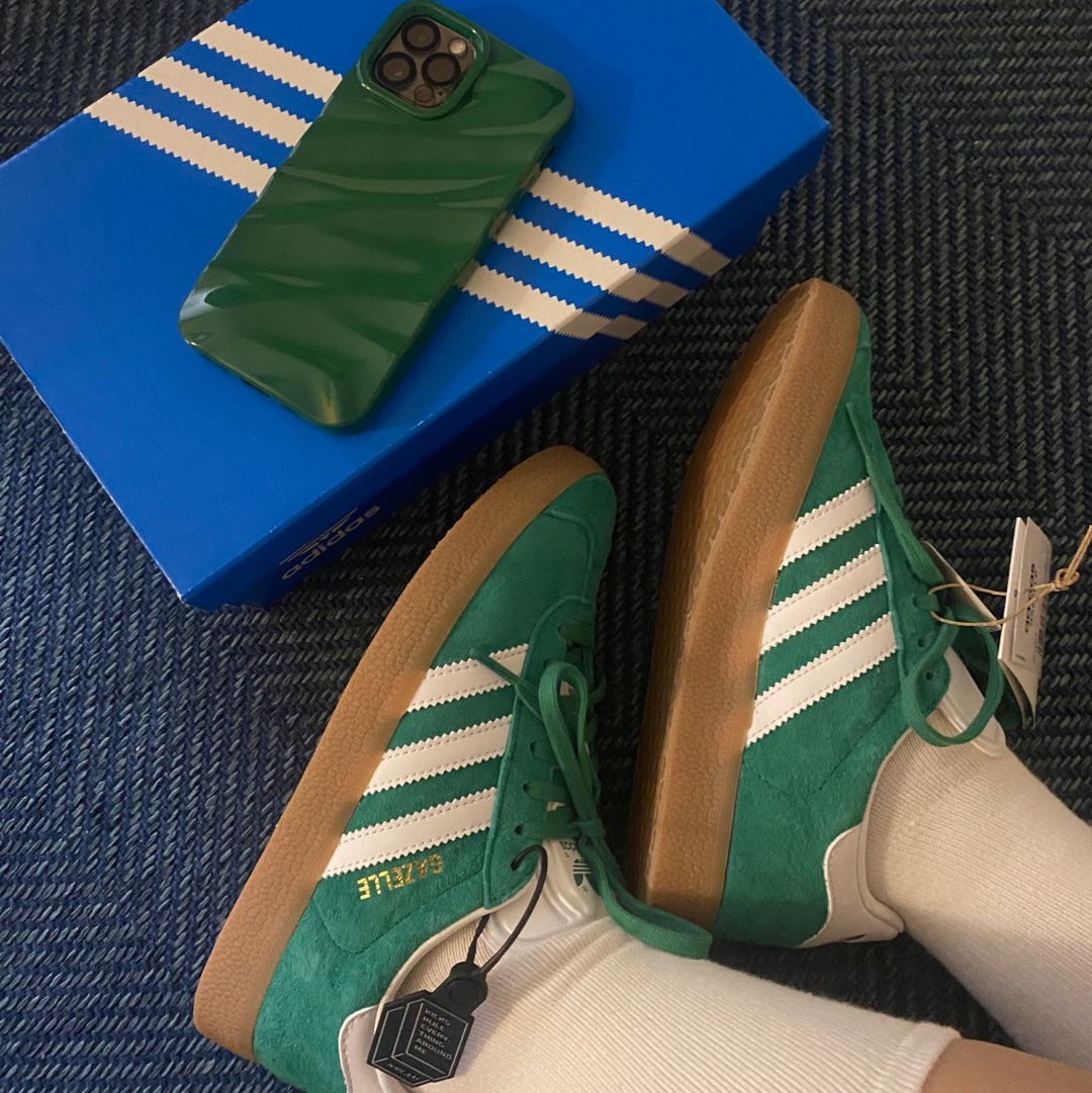 Adidas Gazelle Court Green Cloud White 착용 스타일