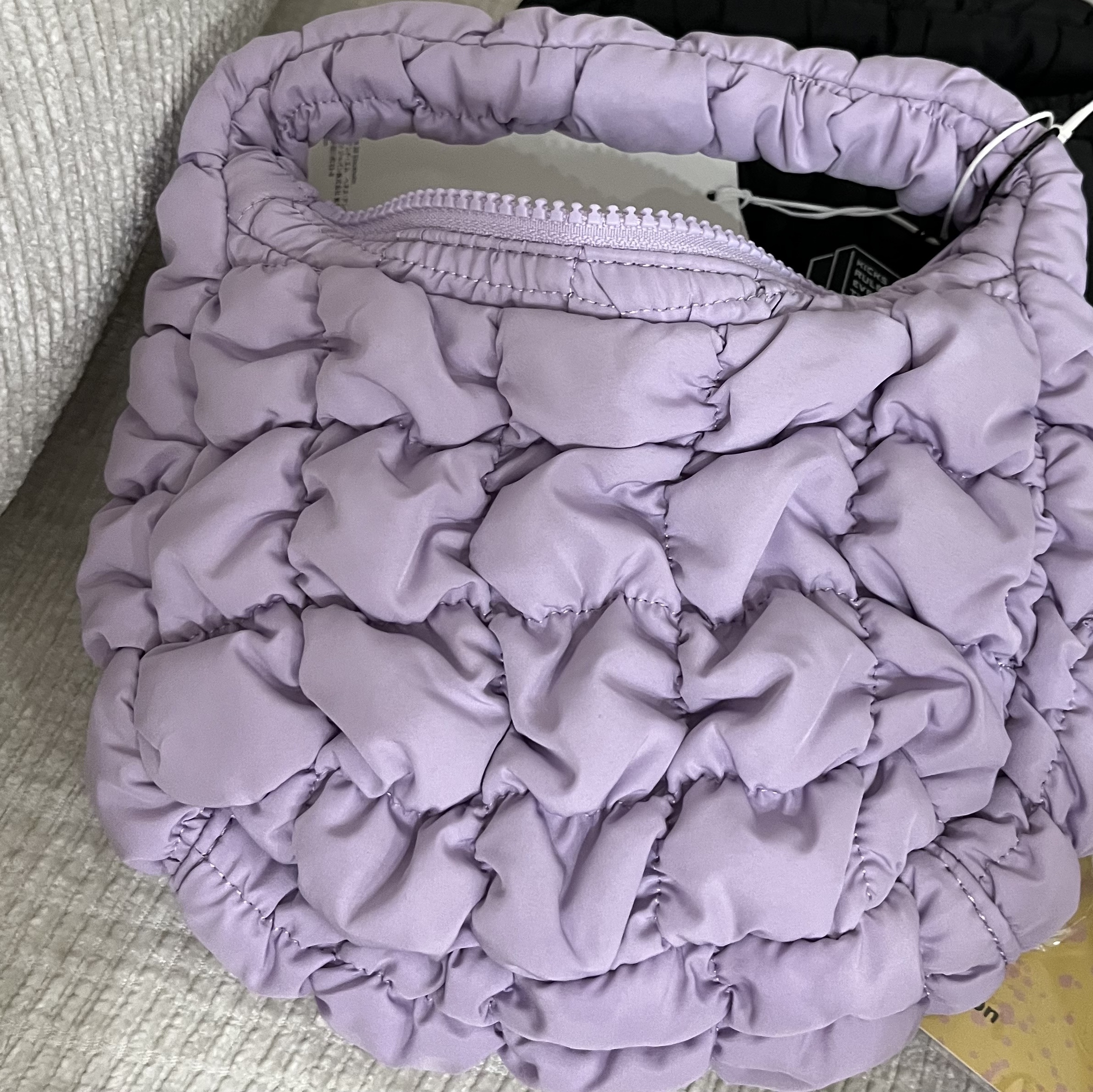 COS Quilted Micro Bag Purple 착용 스타일