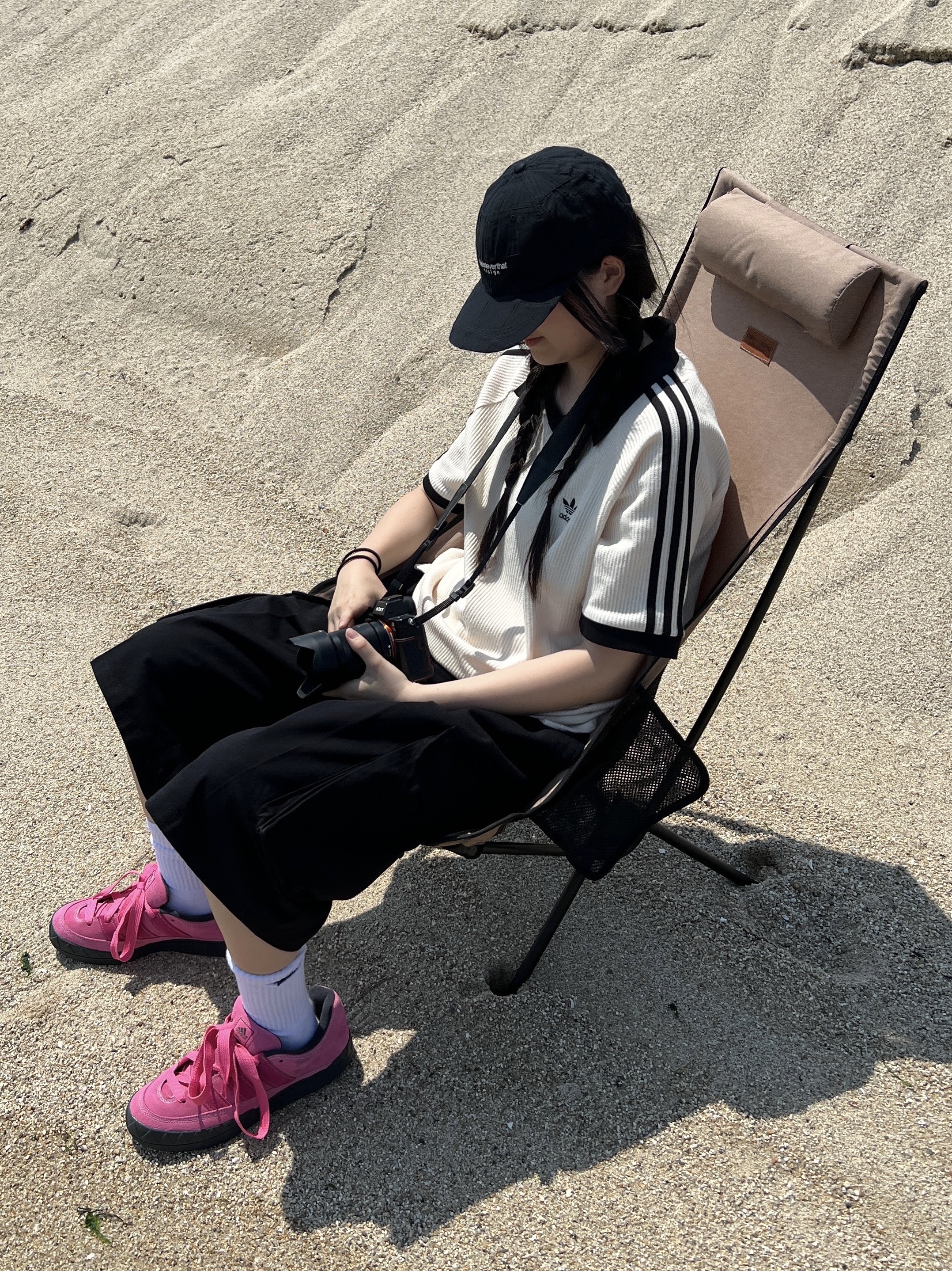 (W) Adidas Adimatic Pink Fusion 착용 스타일 - 1