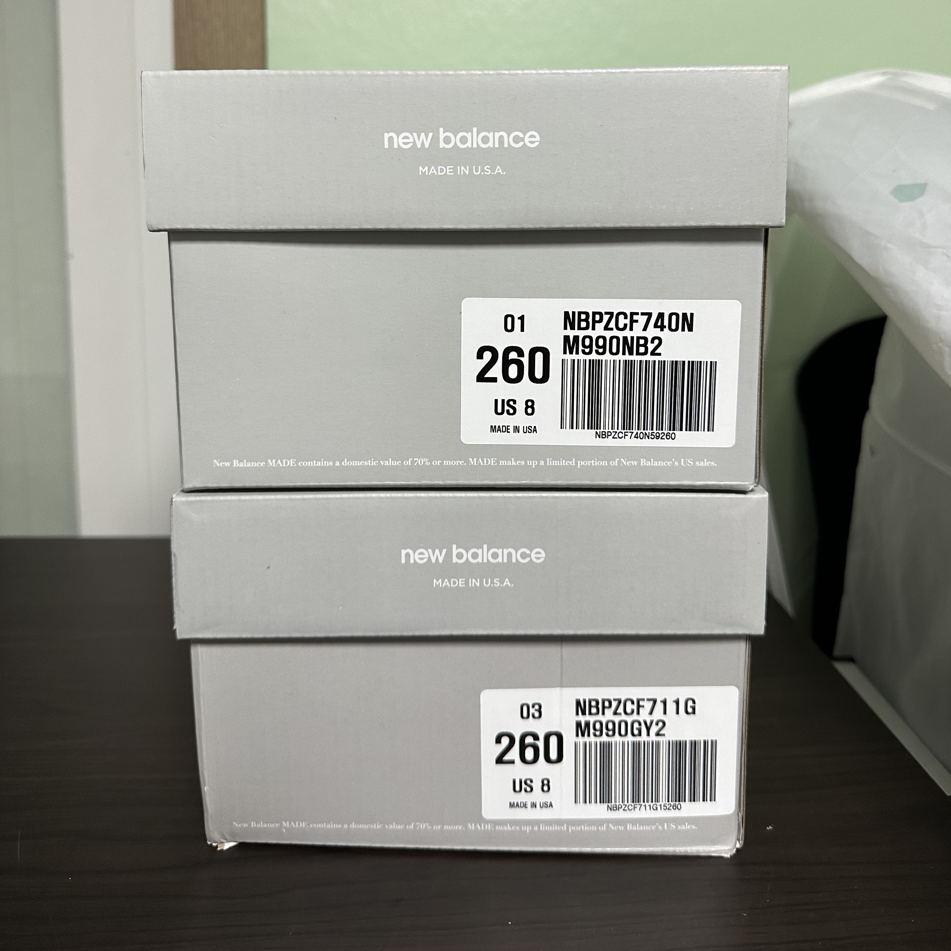 New Balance 990v2 Made in USA Grey, New Balance 990v2 Made in USA Navy 착용 스타일 - 4