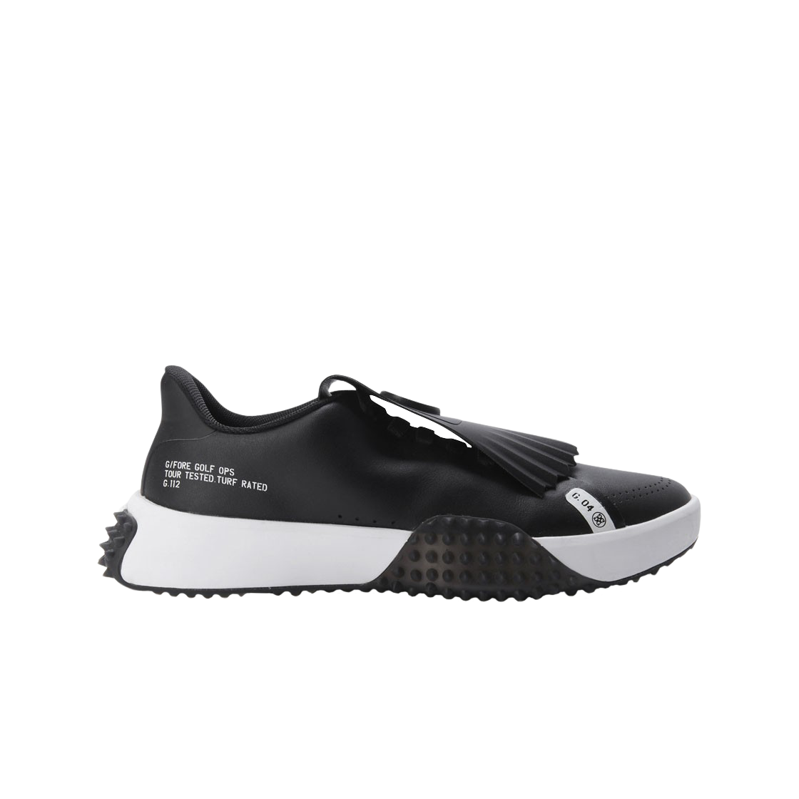 (W) 지포어 G. 112 킬티 골프 슈즈 블랙((W) G/Fore G. 112 Kiltie Golf Shoes Black) - 1
