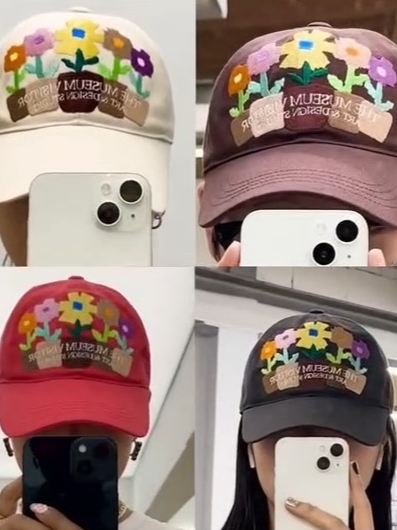 The Museum Visitor Five Flower Pot Ball Cap Red -23PS, The Museum Visitor Five Flower Pot Ball Cap Brown 착용 스타일 - 4