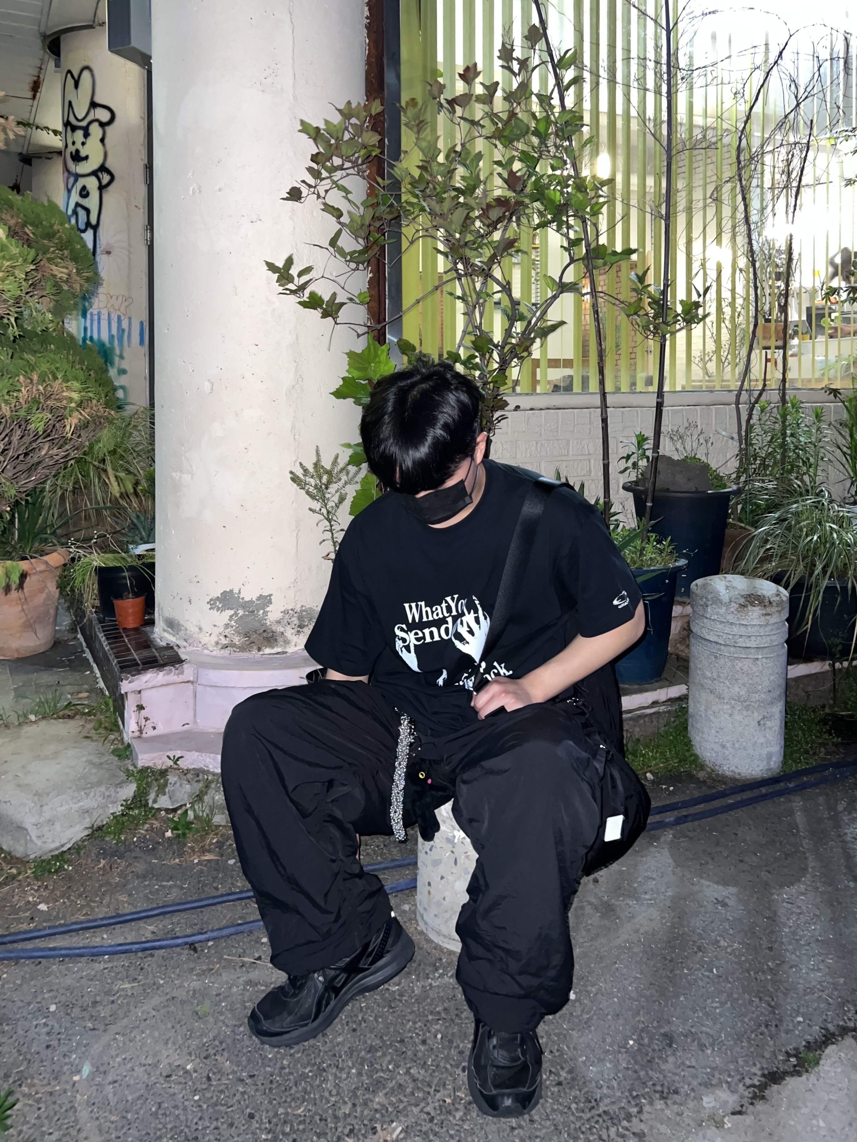 Undermycar Leachi Multiple Tangles Double Logo Keyring Down Blue - 23SS, Comfort Piyong Keyring Black 착용 스타일 - 2