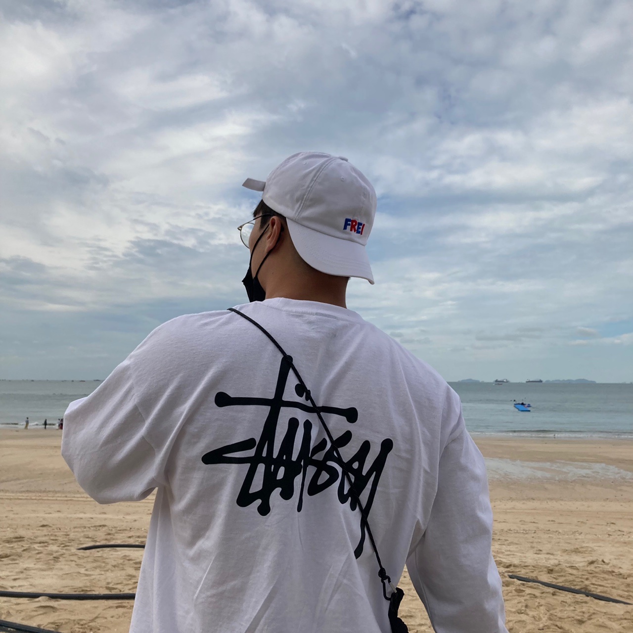 Stussy Basic Stussy LS T-Shirt White 2021 착용 스타일