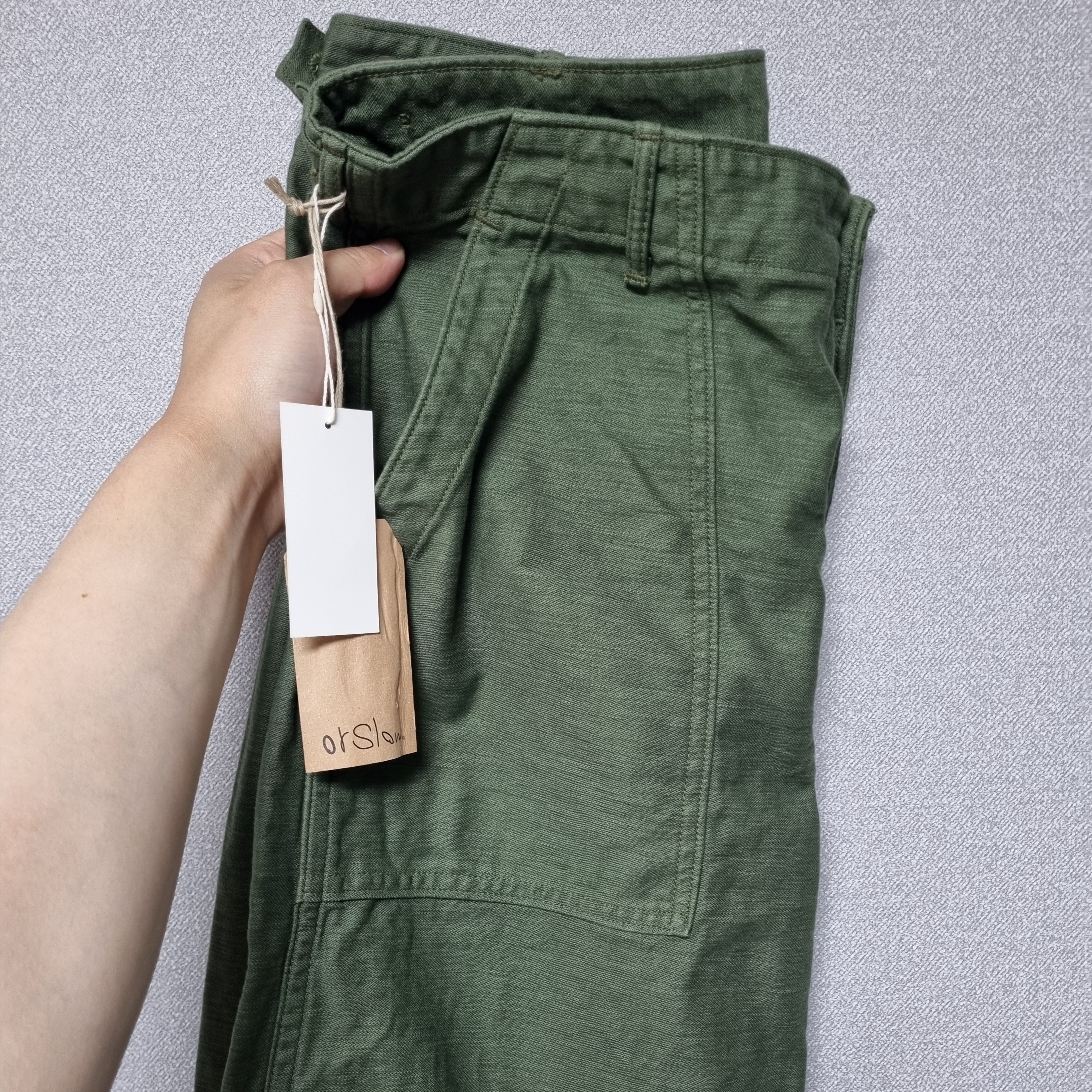 Orslow 5032 US Army Fatigue Pants Green 착용 스타일