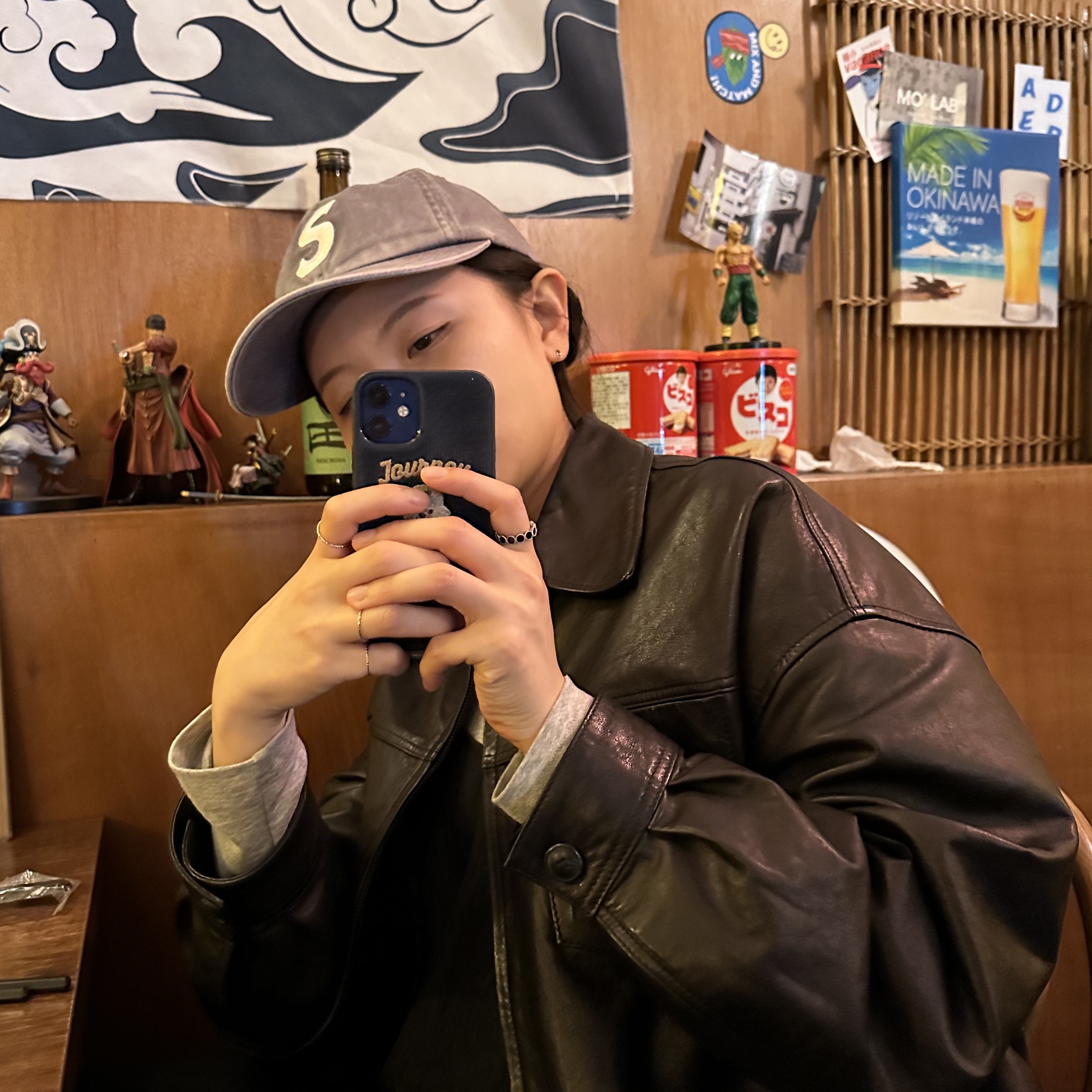 Supreme Pigment Print S Logo 6-Panel Grey - 22FW 착용 스타일