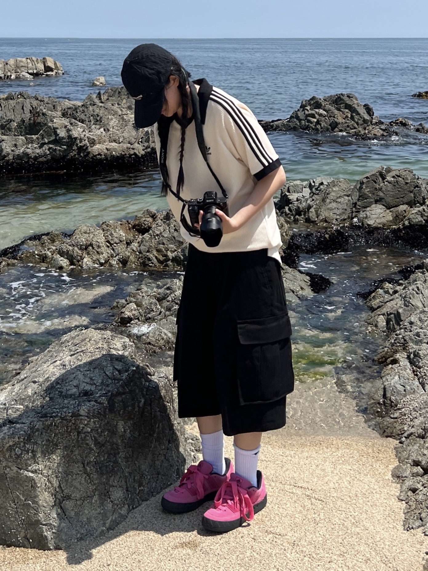 (W) Adidas Adimatic Pink Fusion 착용 스타일 - 3