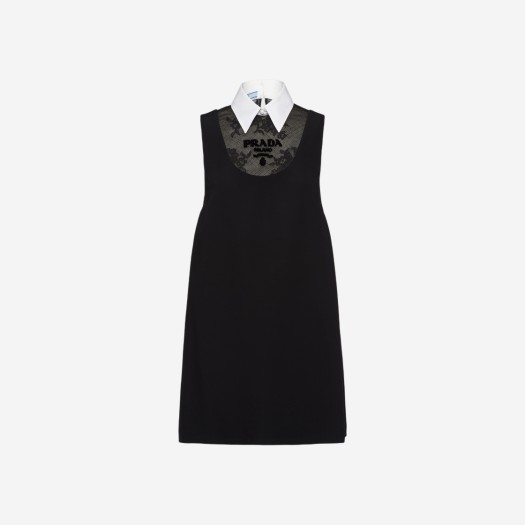 (W) 프라다 자수 캐디 미니 드레스 블랙