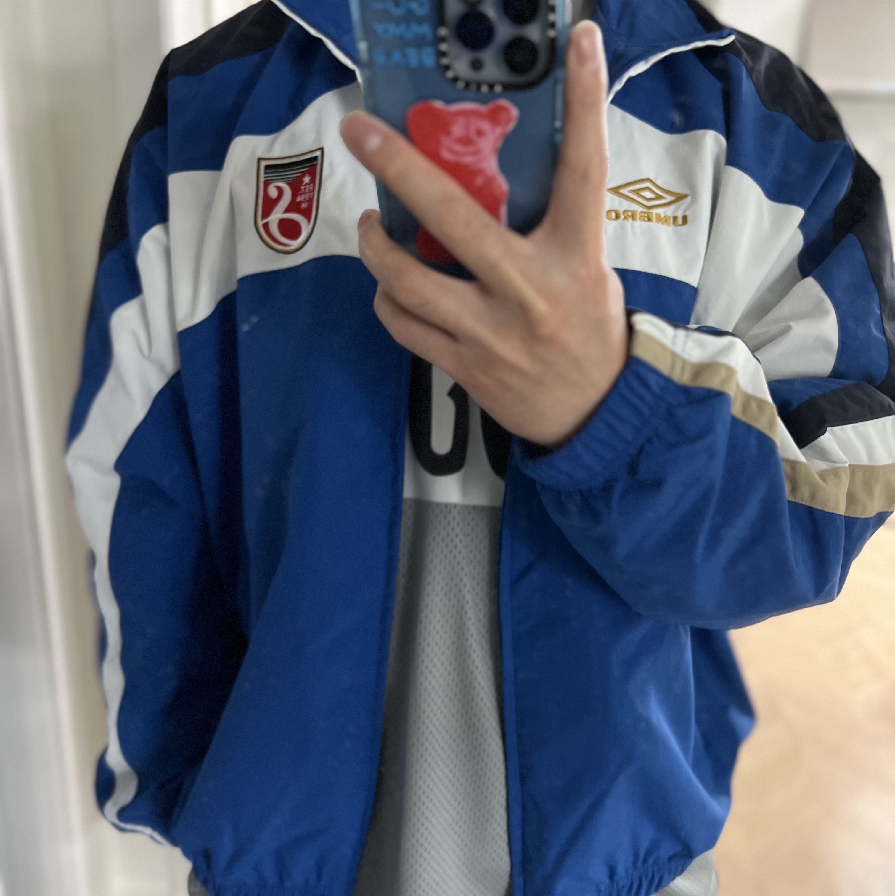 Supreme x Umbro Track Jacket Blue - 23SS 착용 스타일