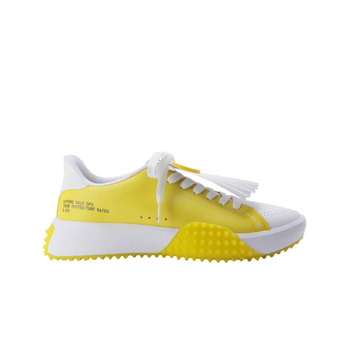 (W) 지포어 G. 112 킬티 골프 슈즈 옐로우((W) G/Fore G. 112 Kiltie Golf Shoes Yellow) - 1