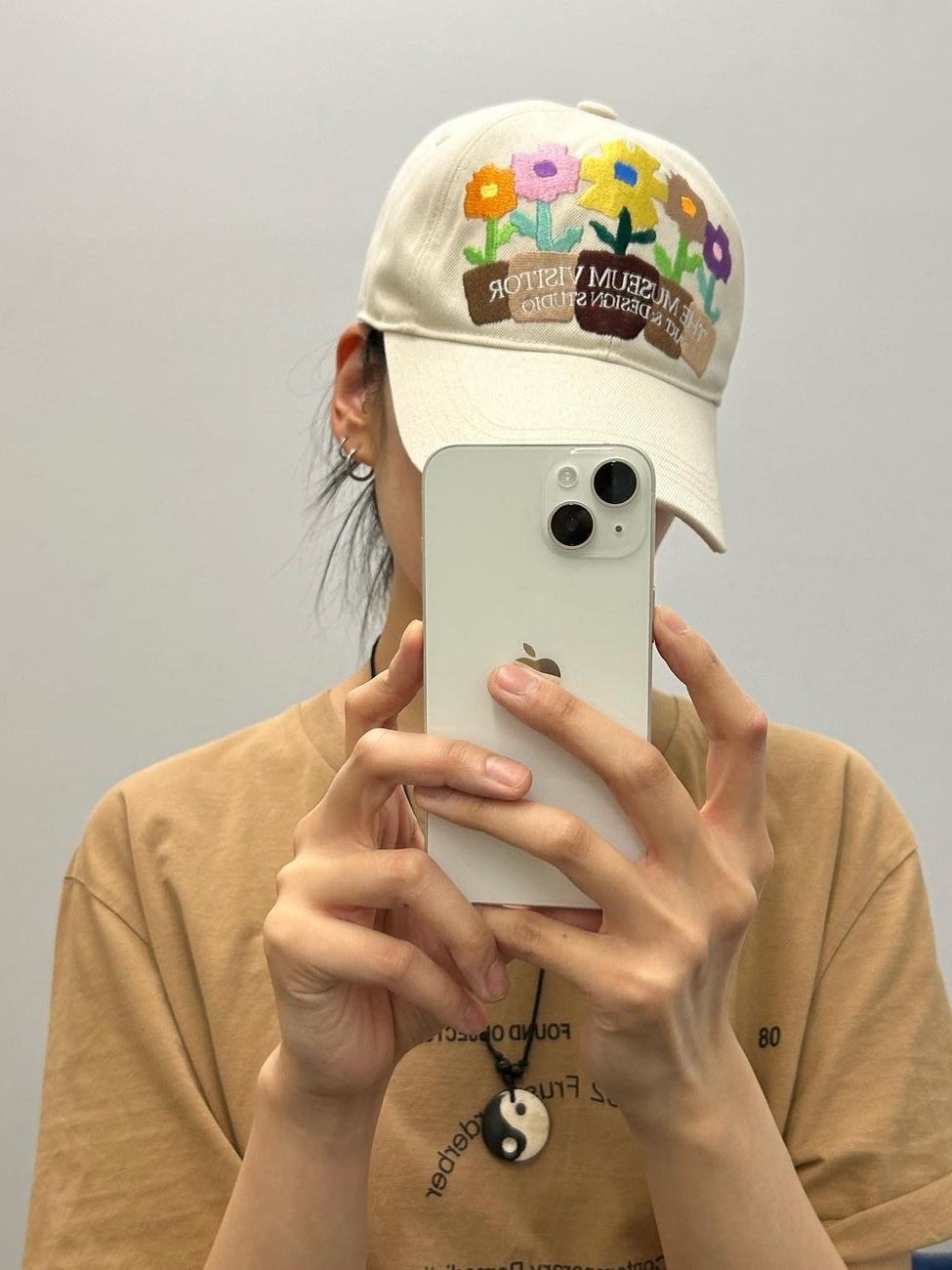 The Museum Visitor Five Flower Pot Ball Cap Red -23PS, The Museum Visitor Five Flower Pot Ball Cap Brown 착용 스타일 - 3
