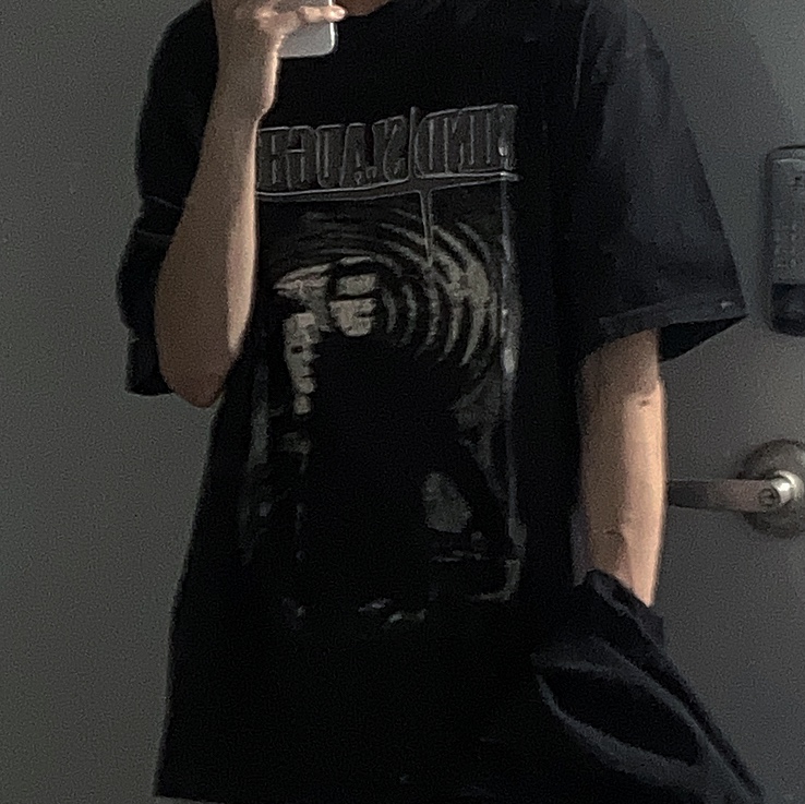 Project G/R Mind Slaughter Vintage Washeed T-Shirt Black 착용 스타일 - 1