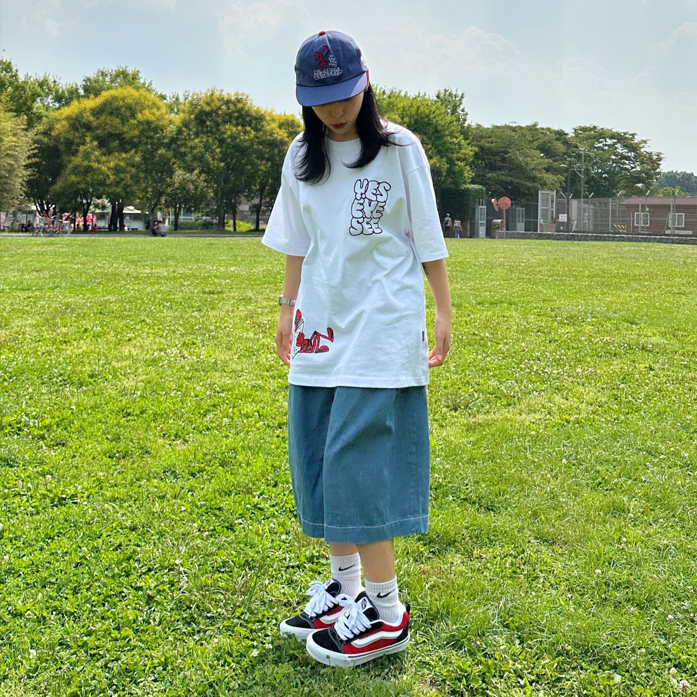 Vans Knu-Skool Navy True White 착용 스타일