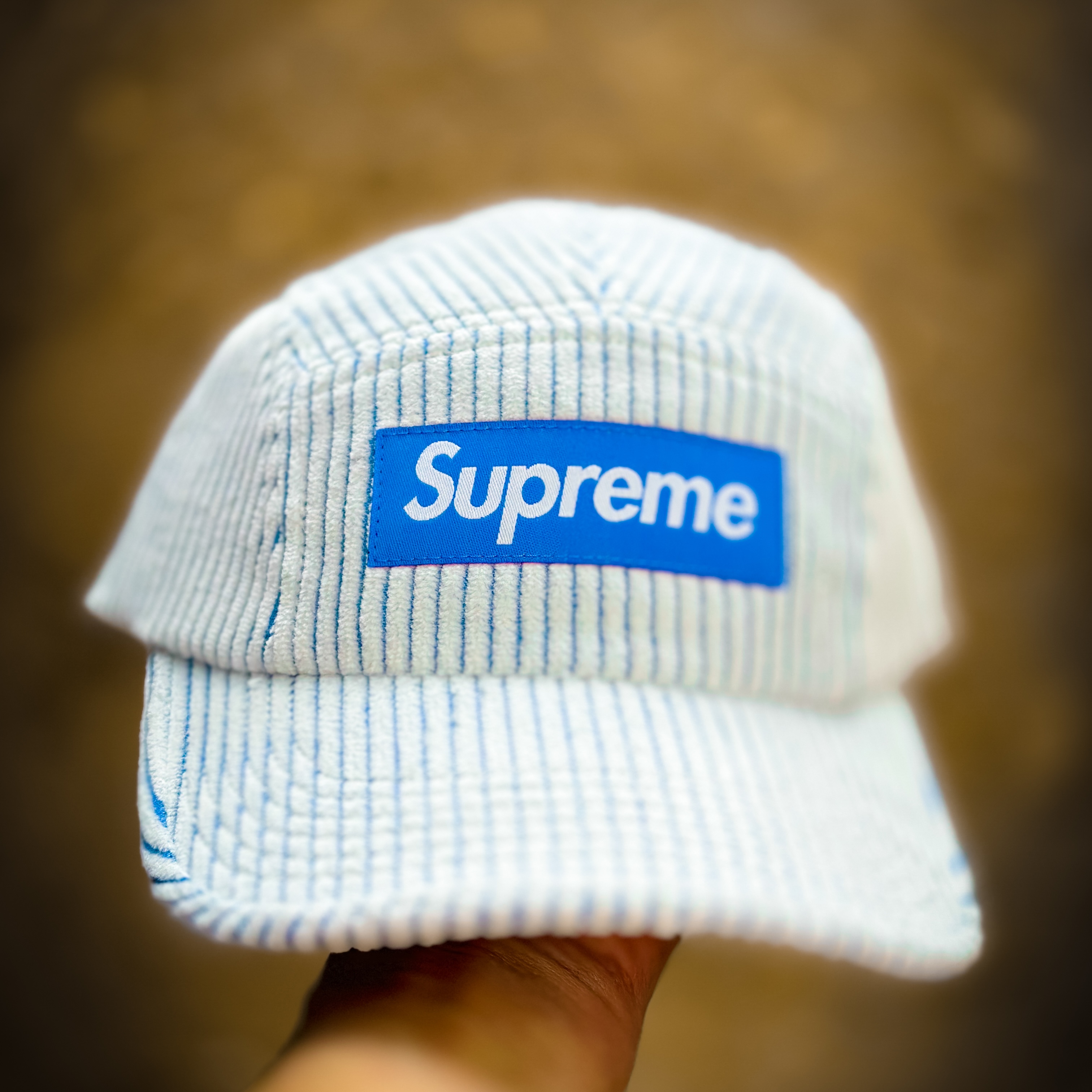 Supreme 2-Tone Corduroy Camp Cap White - 23SS 착용 스타일 - 2