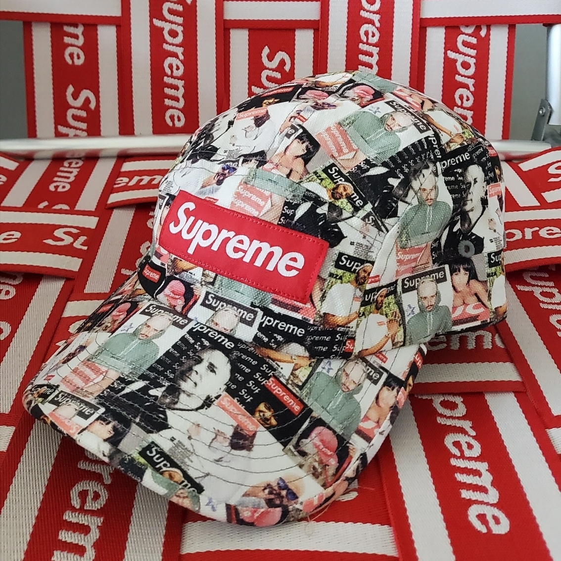 Supreme Magazine Camp Cap Multicolor - 23SS 착용 스타일