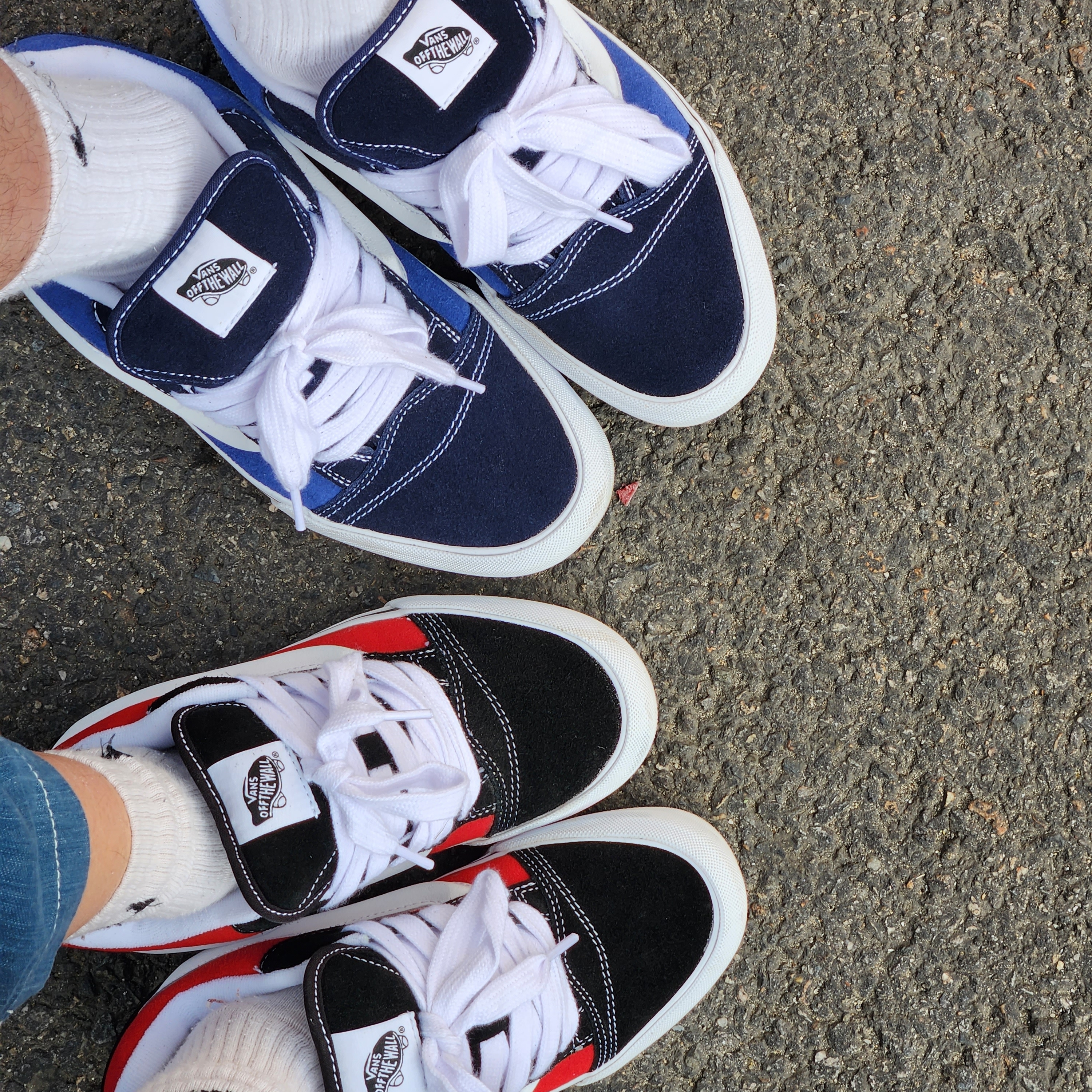 Vans Knu-Skool Navy True White, Vans Knu-Skool Black True White 착용 스타일