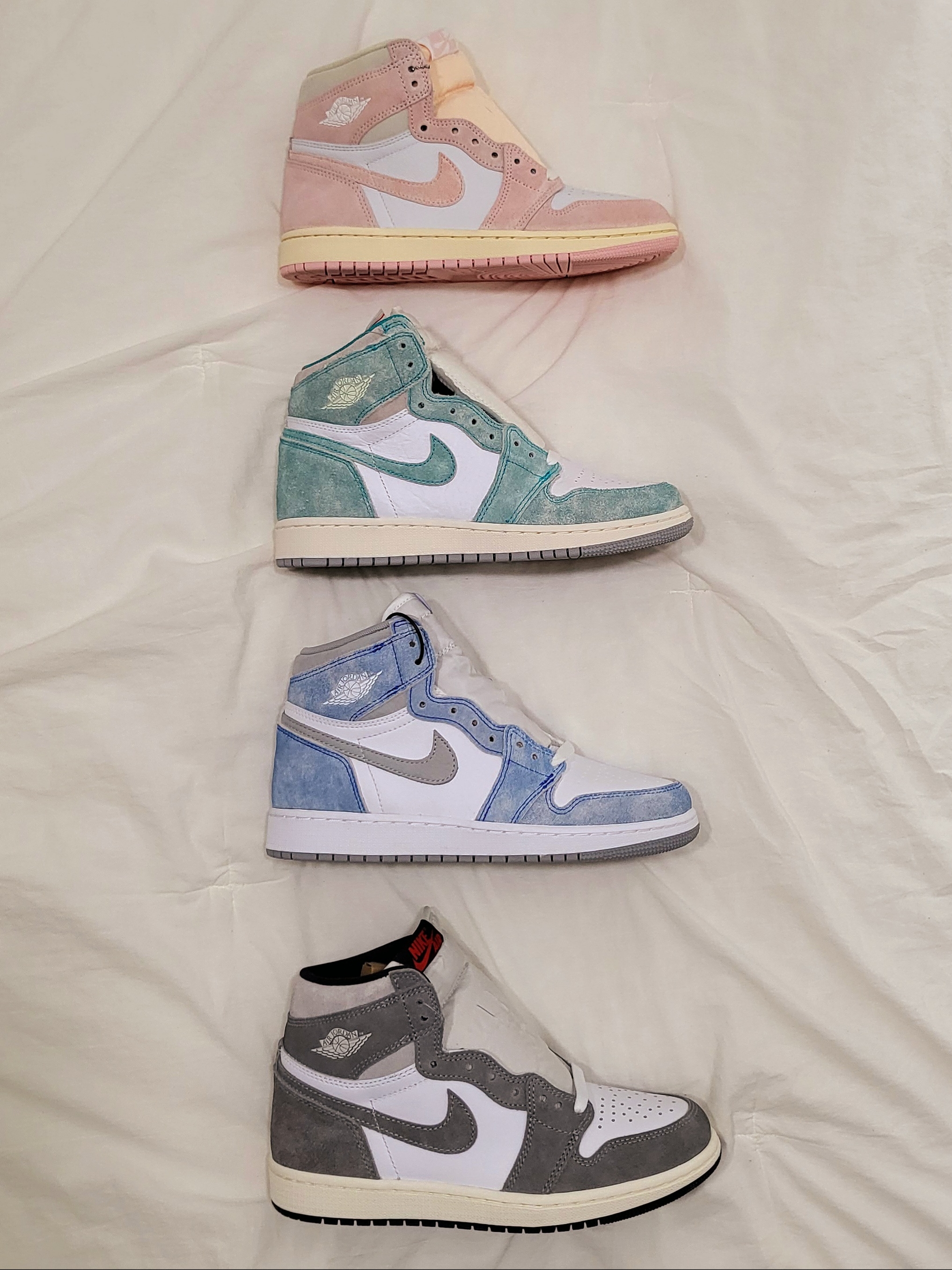(GS) Jordan 1 Retro High OG Hyper Royal, (GS) Jordan 1 Retro High OG Turbo Green 착용 스타일 - 1