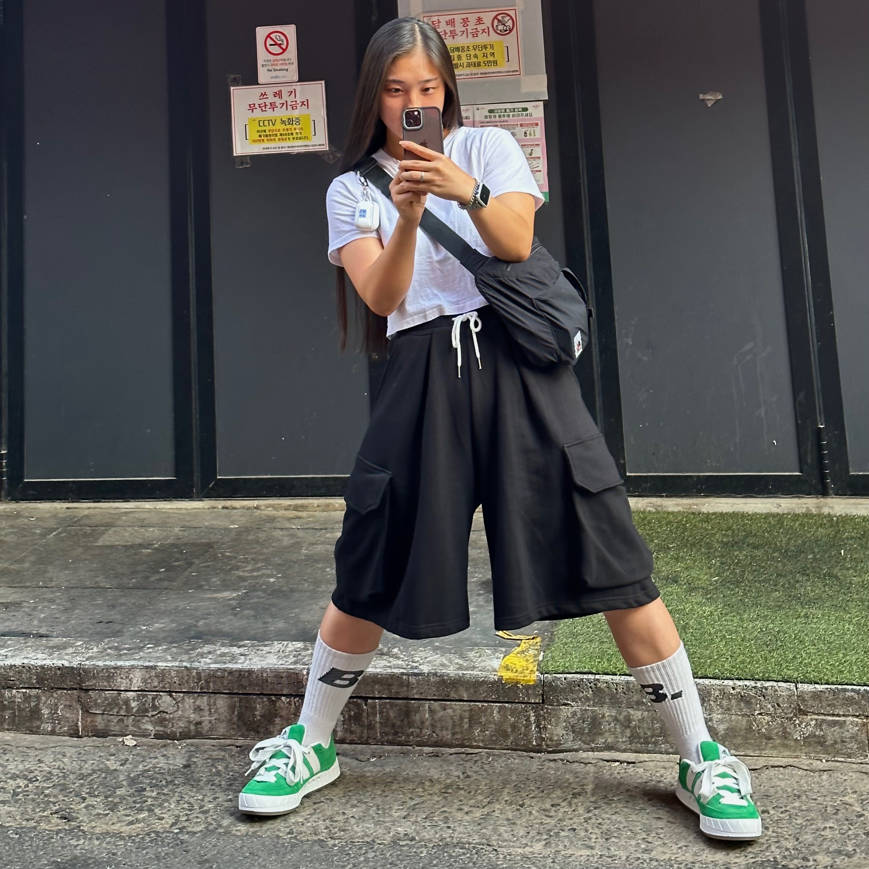 Adidas Adimatic Green 착용 스타일 - 2