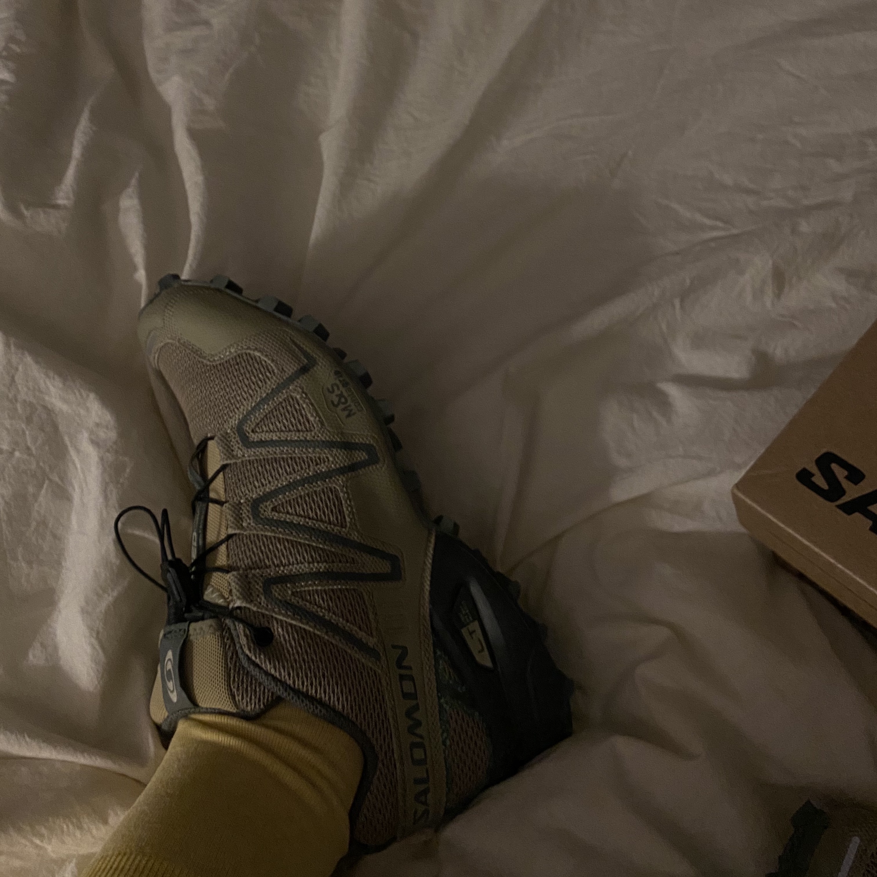 Salomon Speedcross 3 Mindful Gray Green 착용 스타일 - 2