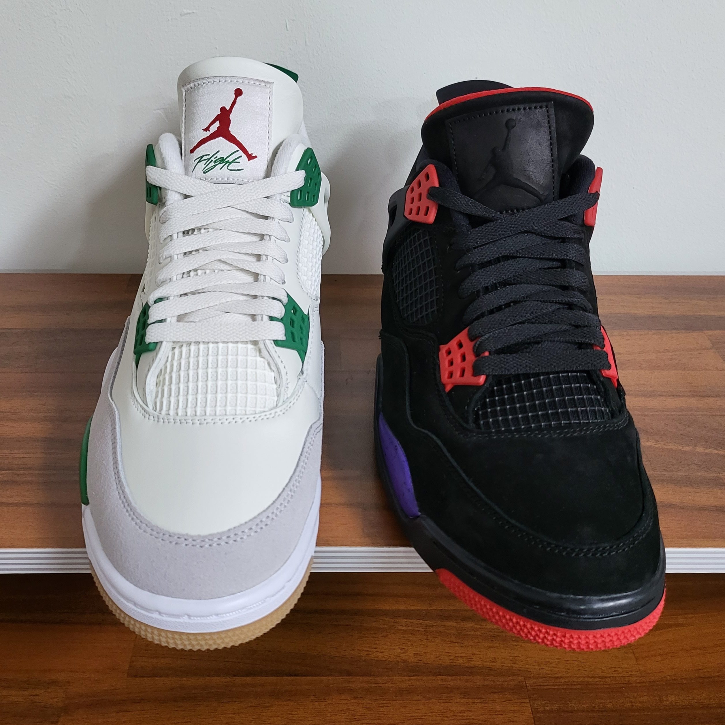 Jordan 4 x Nike SB Retro SP Pine Green, Jordan 4 Retro Raptors 2018 착용 스타일 - 2