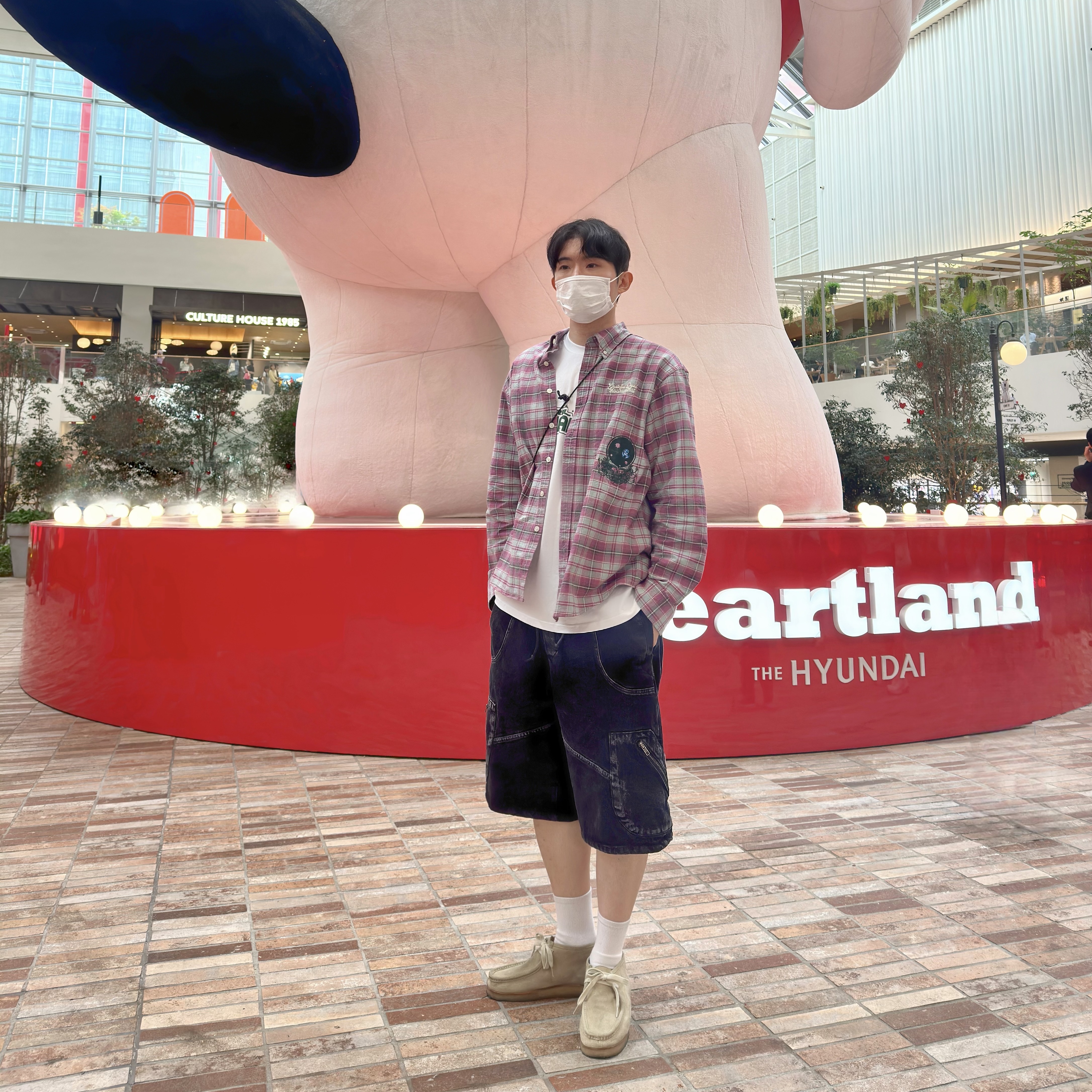 Thisisneverthat x Grateful Dead Lightning Bear Plaid Shirt Plum 착용 스타일 - 3