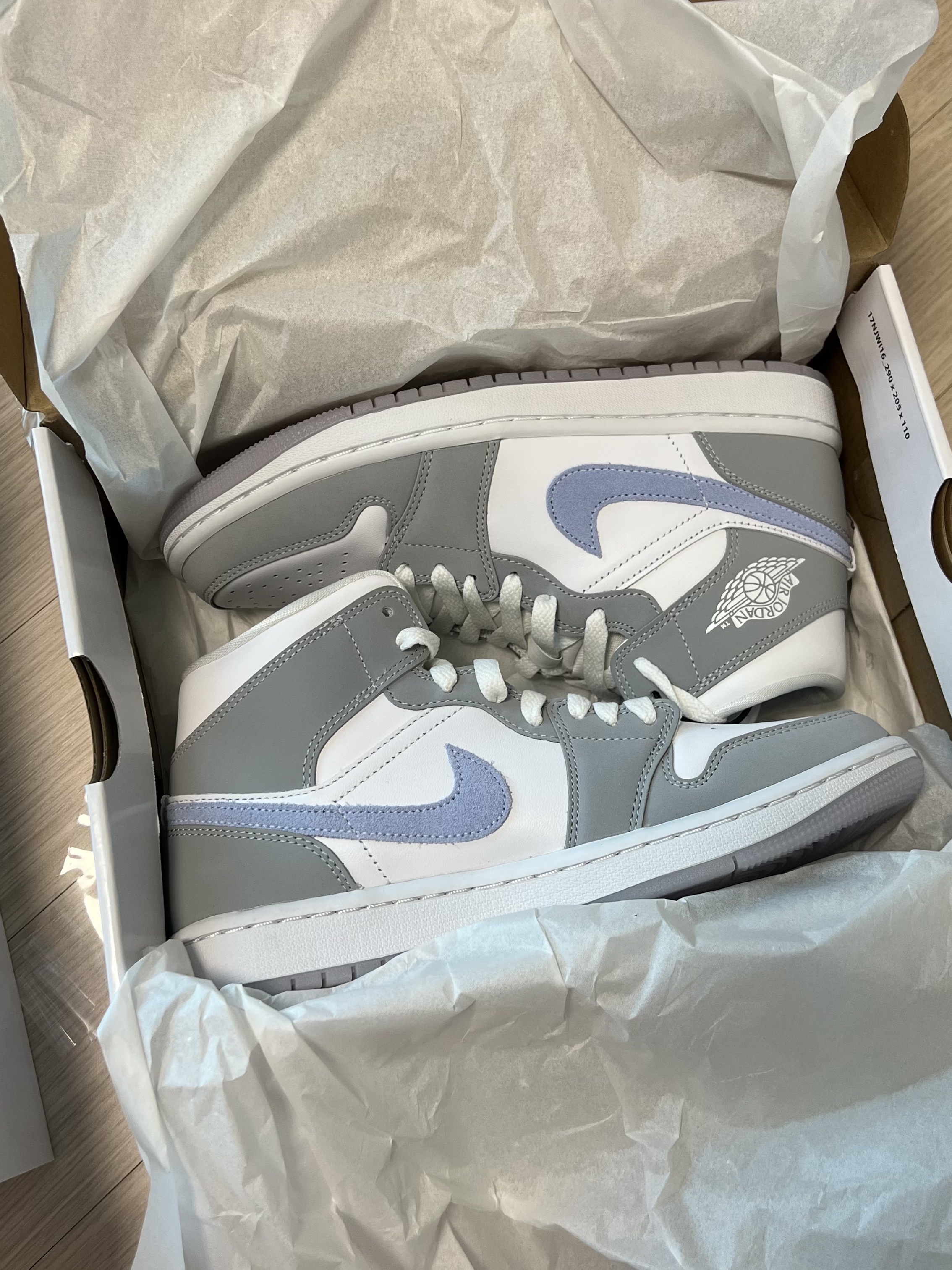 (W) Jordan 1 Mid Wolf Grey 착용 스타일 - 2