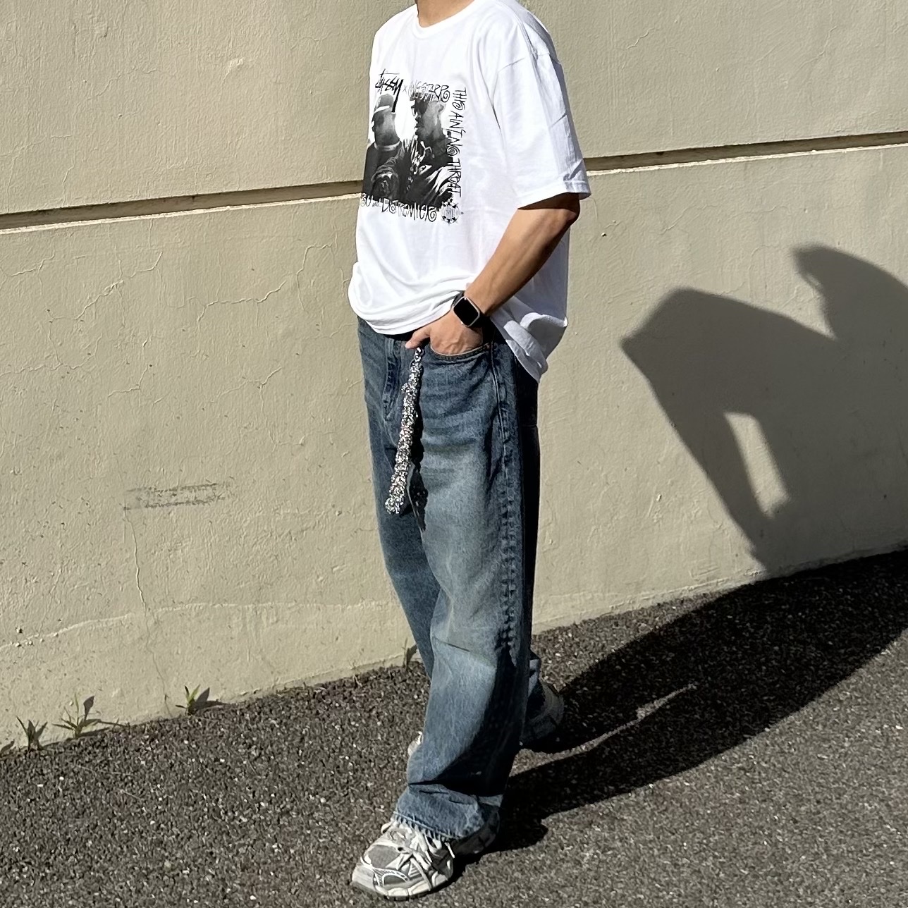 Stussy x Gang Starr Take It Personal T-Shirt White, Undermycar Leachianus Multiple Tangles Double Logo Chain Down Blue - 23SS 착용 스타일 - 3