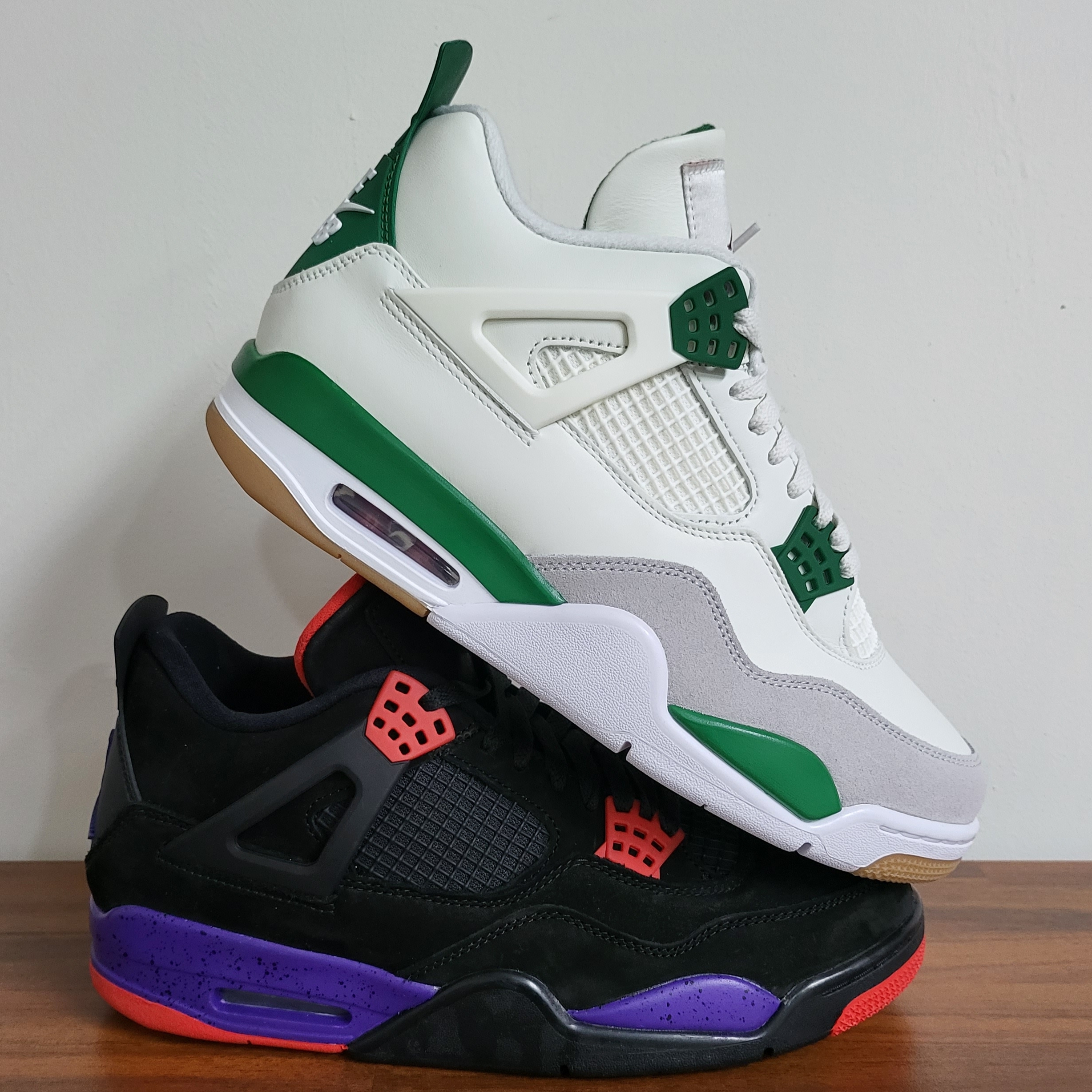 Jordan 4 x Nike SB Retro SP Pine Green, Jordan 4 Retro Raptors 2018 착용 스타일 - 1