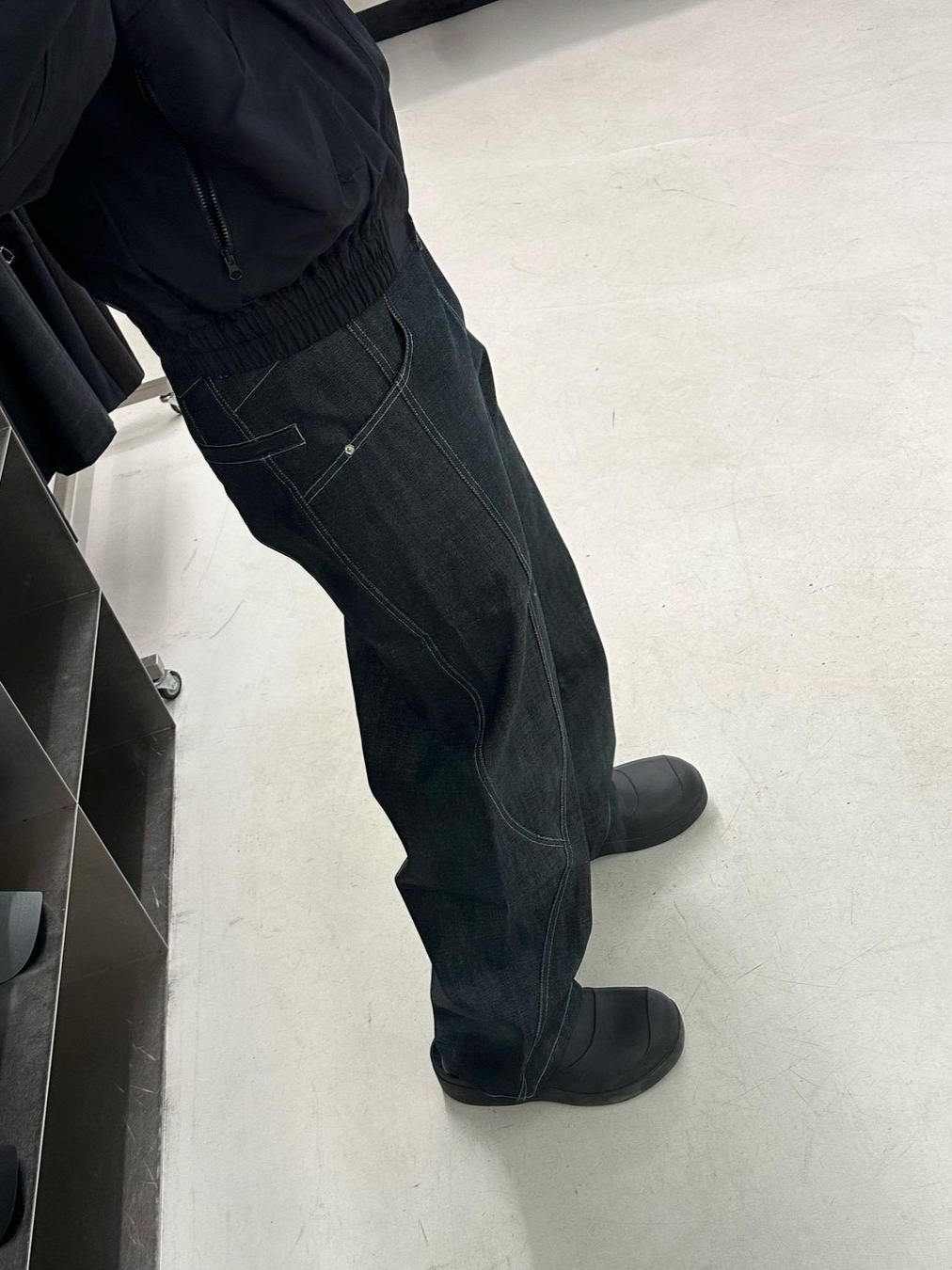 Helixclothing Optical Belt Pants Indigo Blue 착용 스타일