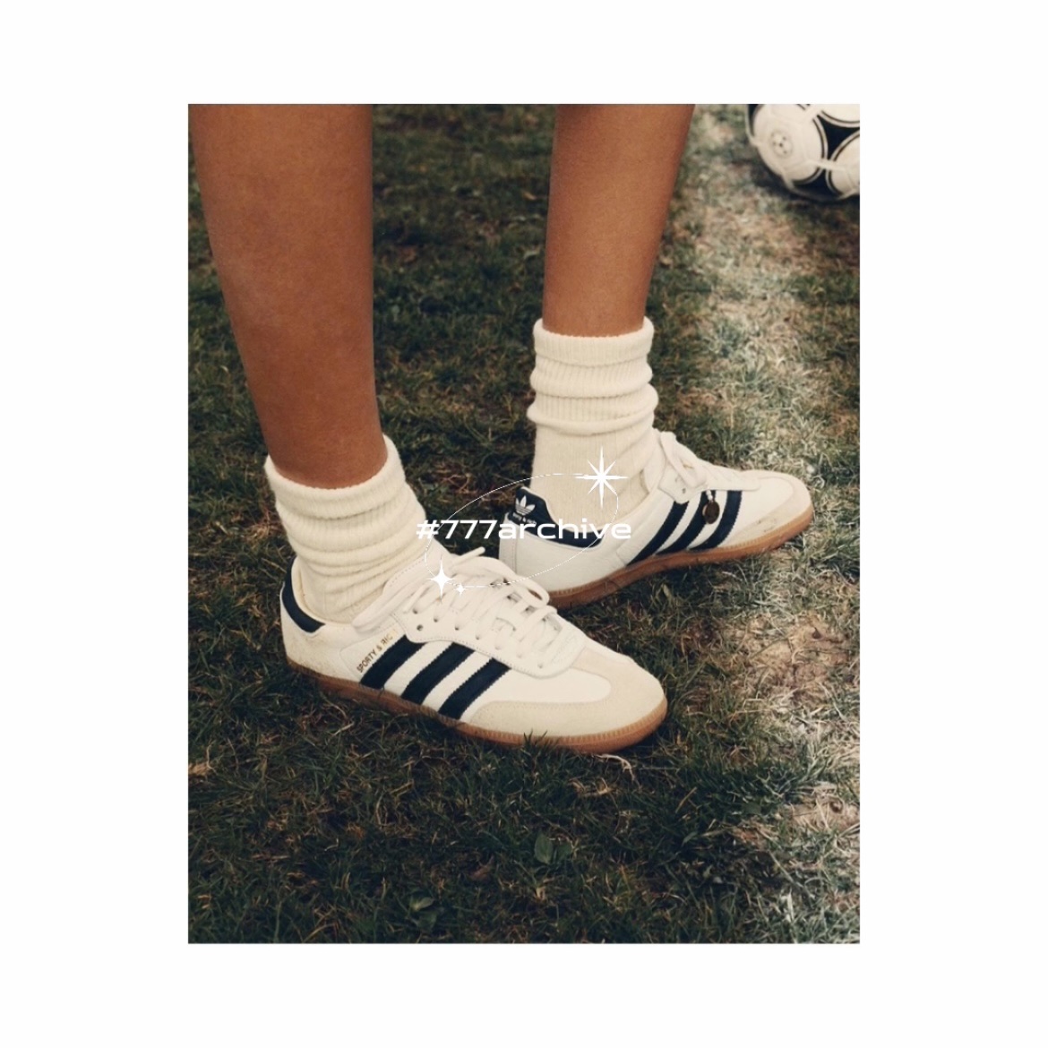 Adidas x Sporty & Rich Samba Blue Rush Cream White, (W) Adidas x Sporty & Rich Shorts Clear Sky - KR Sizing 착용 스타일 - 4