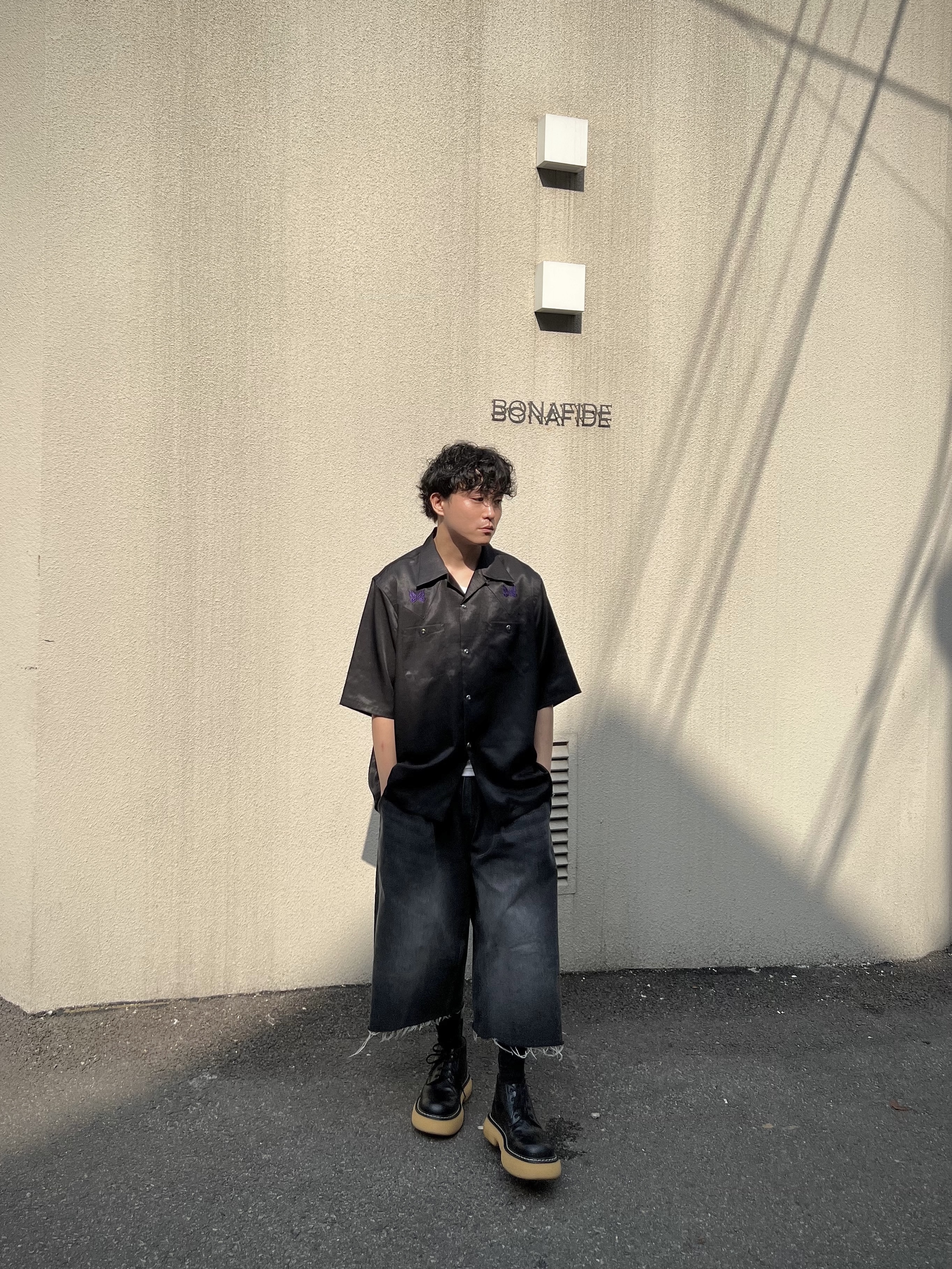 Needles S/S Cowboy One-Up Poly Slub Sateen Shirt Black, (W) Bottega Veneta Bounce Ankle Boots All Spice 착용 스타일 - 2
