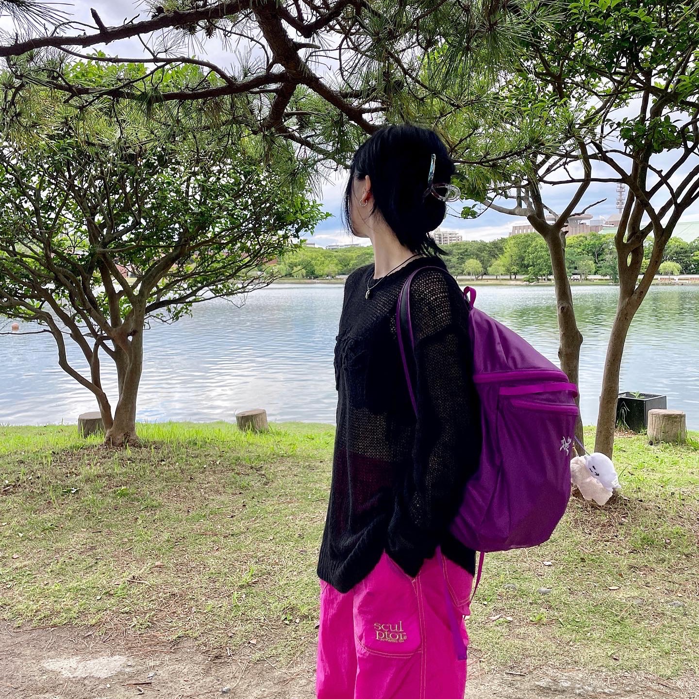 Stussy Loose Knit Logo Sweater Black, Arc'teryx Heliad 15 Backpack Groovie 착용 스타일 - 2