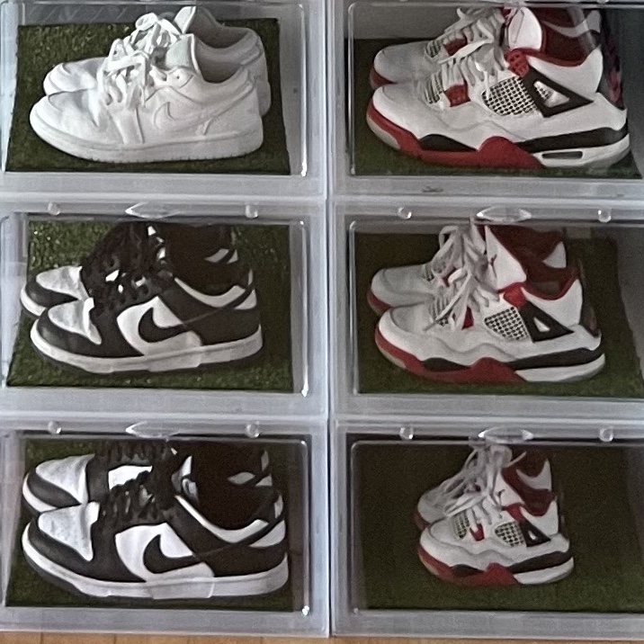 (GS) Jordan 1 Low Triple White, Nike Dunk Low Retro Black 착용 스타일