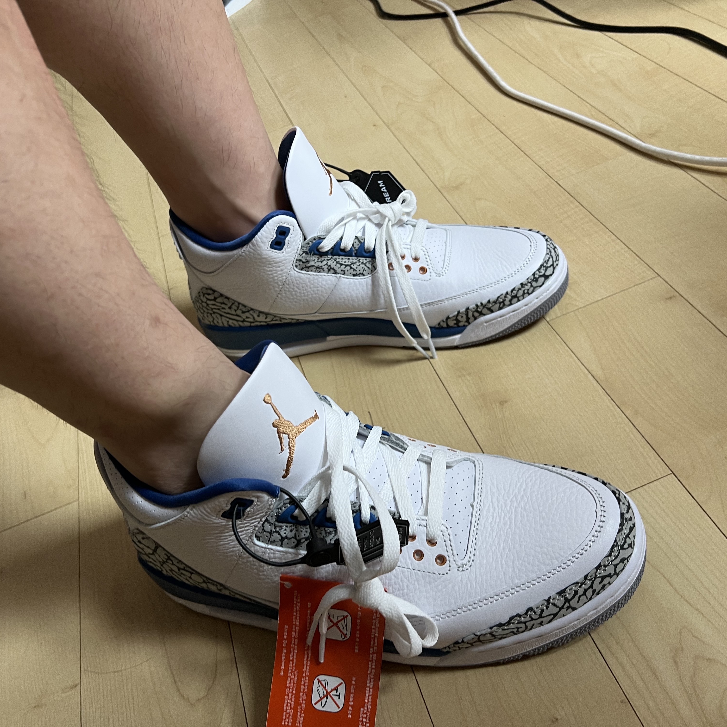 Jordan 3 Retro True Blue and Copper 착용 스타일 - 1