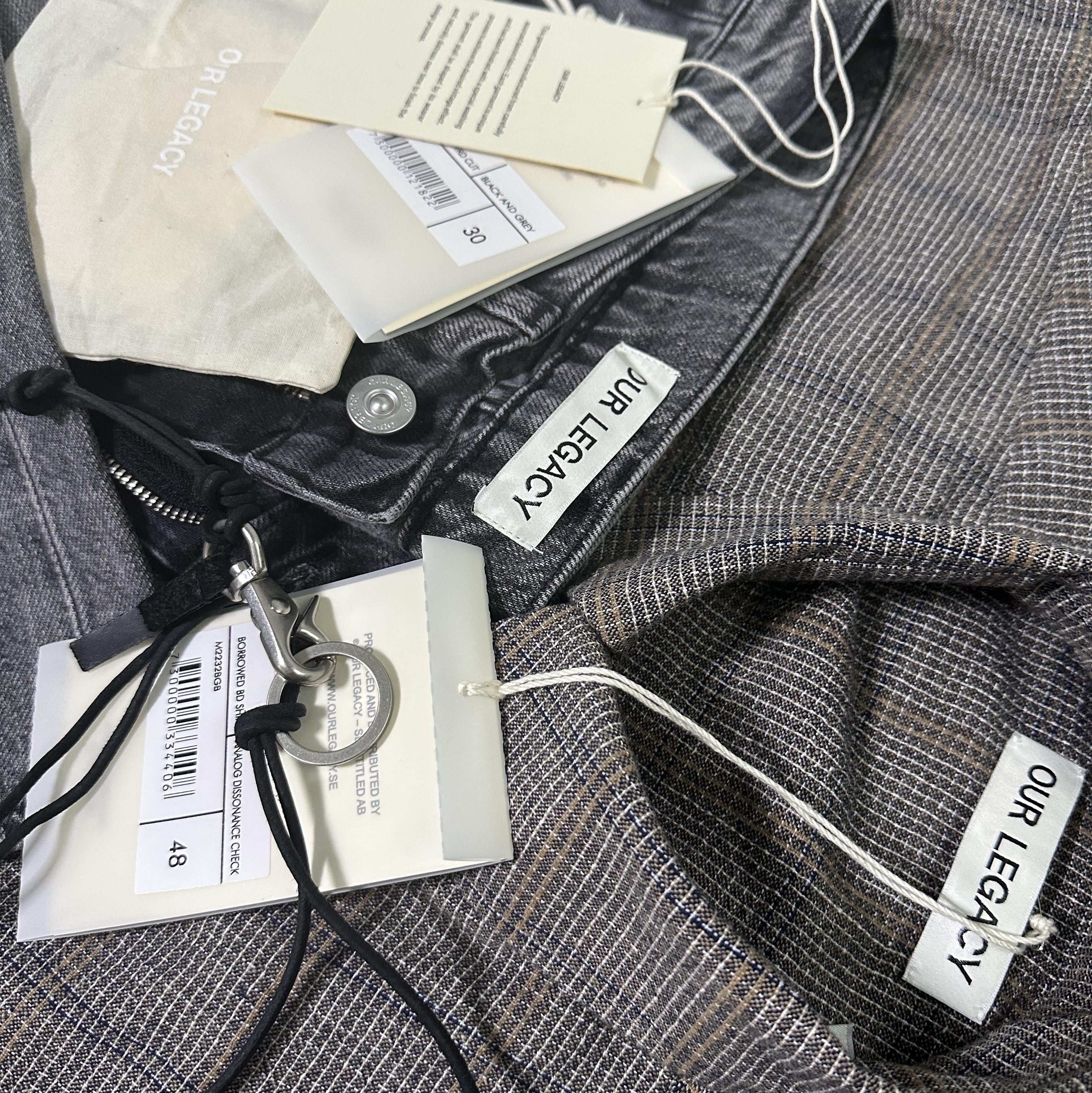 Our Legacy Ladon Leather Keychain Black, Our Legacy Borrowed BD Shirts Analog Dissonance Check 착용 스타일