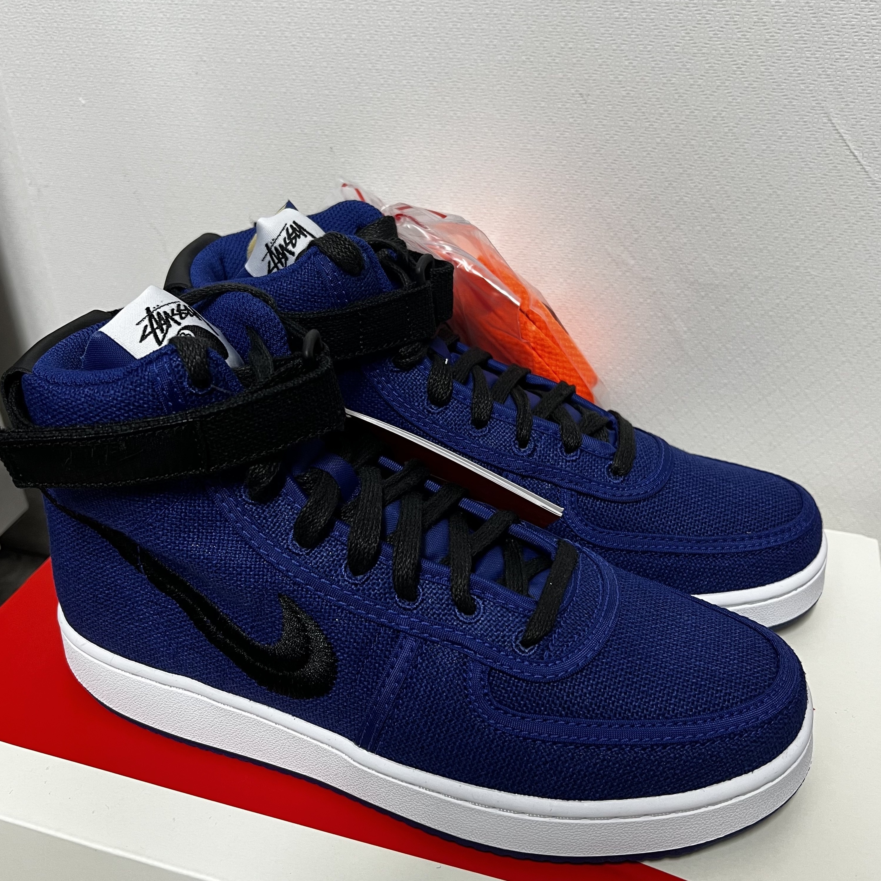 Nike x Stussy Vandal High Deep Royal Blue 착용 스타일 - 1