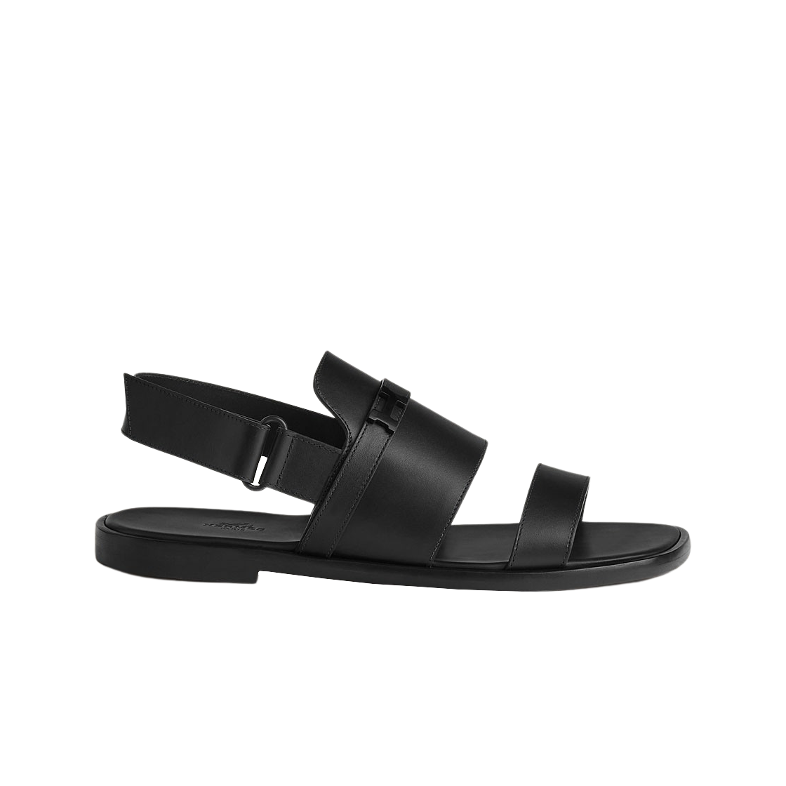 H231741ZH02 Hermes Giacomo Sandal Calfskin & Brushed Black PVD Noir