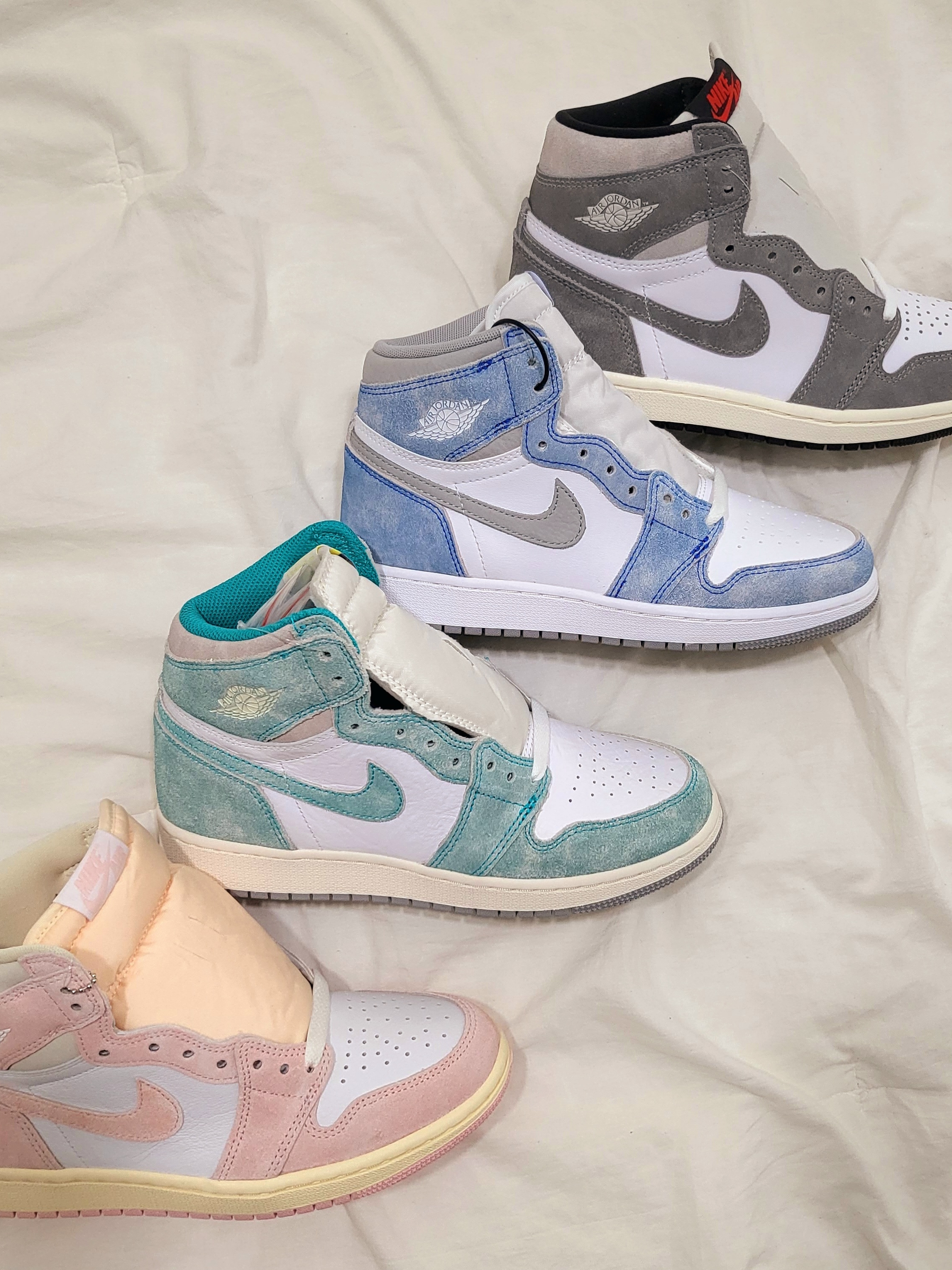 (GS) Jordan 1 Retro High OG Hyper Royal, (GS) Jordan 1 Retro High OG Turbo Green 착용 스타일 - 3