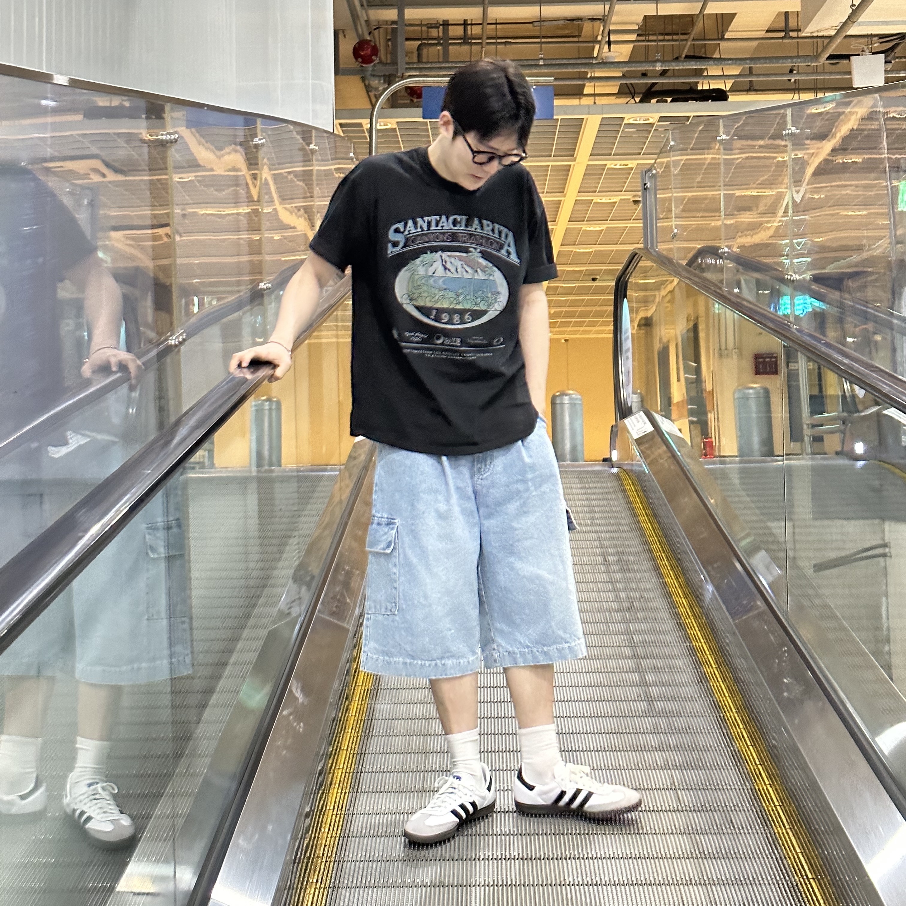 Adidas Samba Vegan White Black 착용 스타일